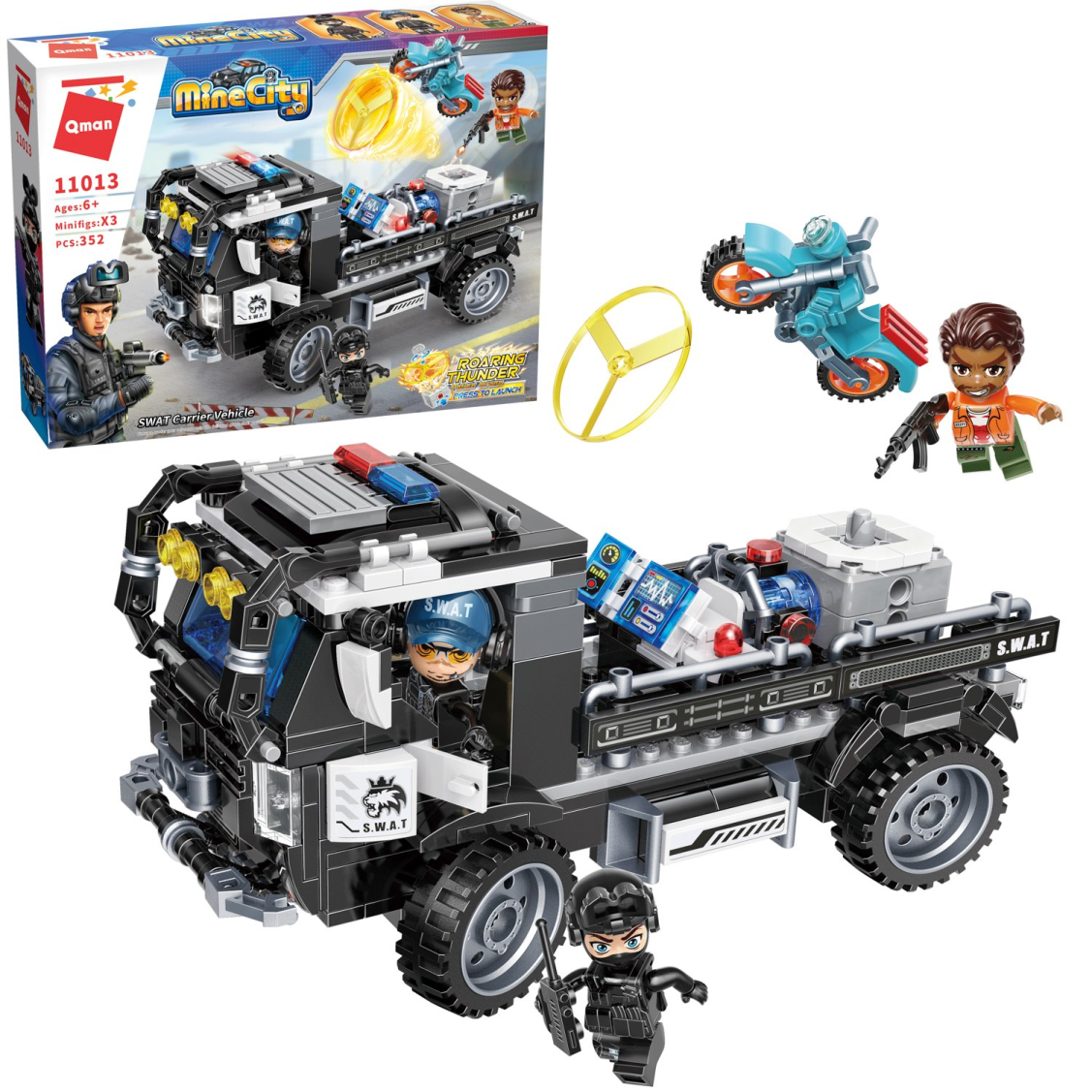 Конструктор Qman MineCity Полицейская машина спецназначения 352 детали 2099₽