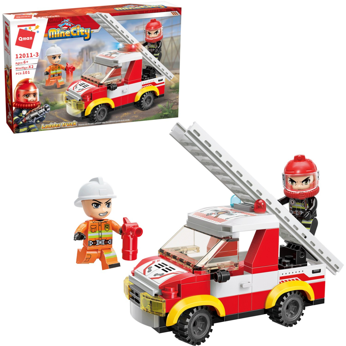 Конструктор Qman MineCity Пожарная машина 101 деталь 529₽