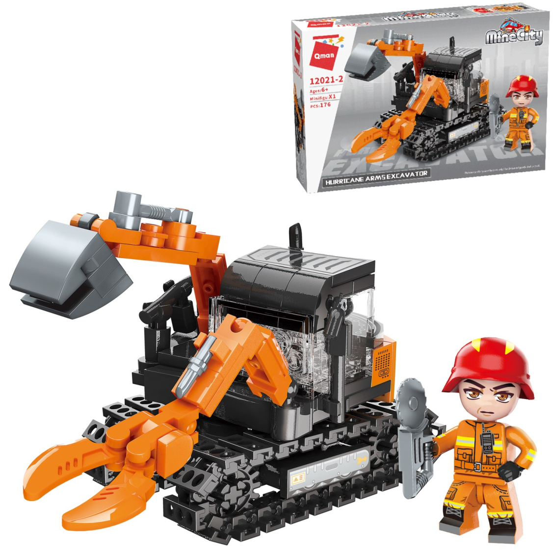Конструктор Qman MineCity Пожарный трактор-манипулятор 176 деталей 509₽