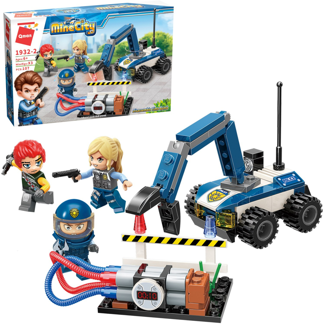 Конструктор Qman MineCity Полицейские истории разминирование 107 деталей 529₽