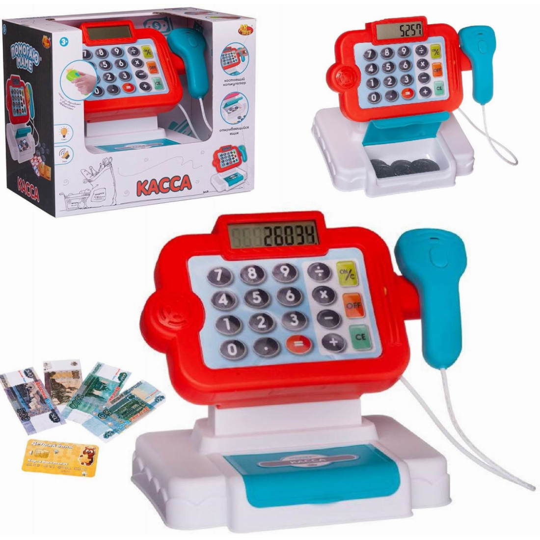 Игровой набор ABtoys Помогаю Маме Касса Играем в магазин голубая 799₽