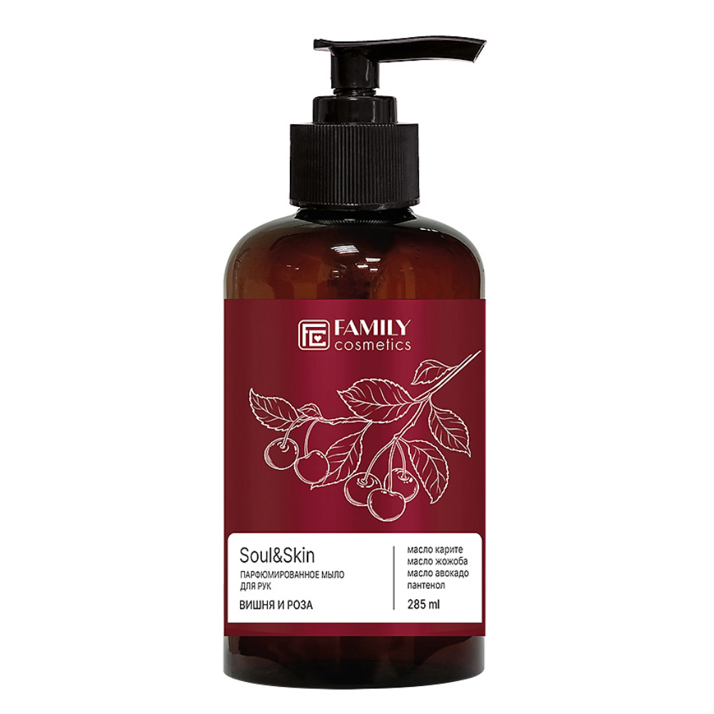 Парфюмированное мыло для рук вишня и роза серии Soul&Skin 285 мл