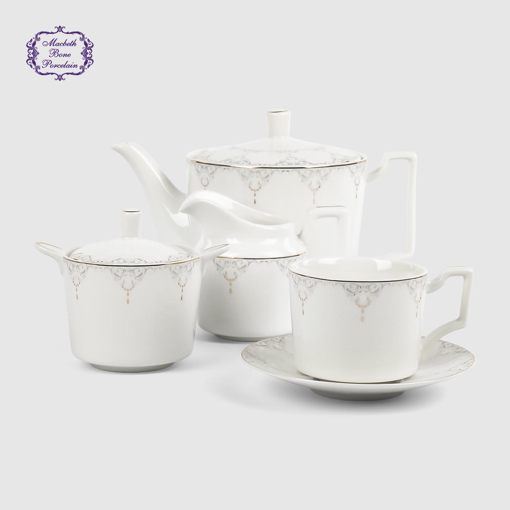 Набор чайный Macbeth bone porcelain Gill, 15 предметов, 6 персон