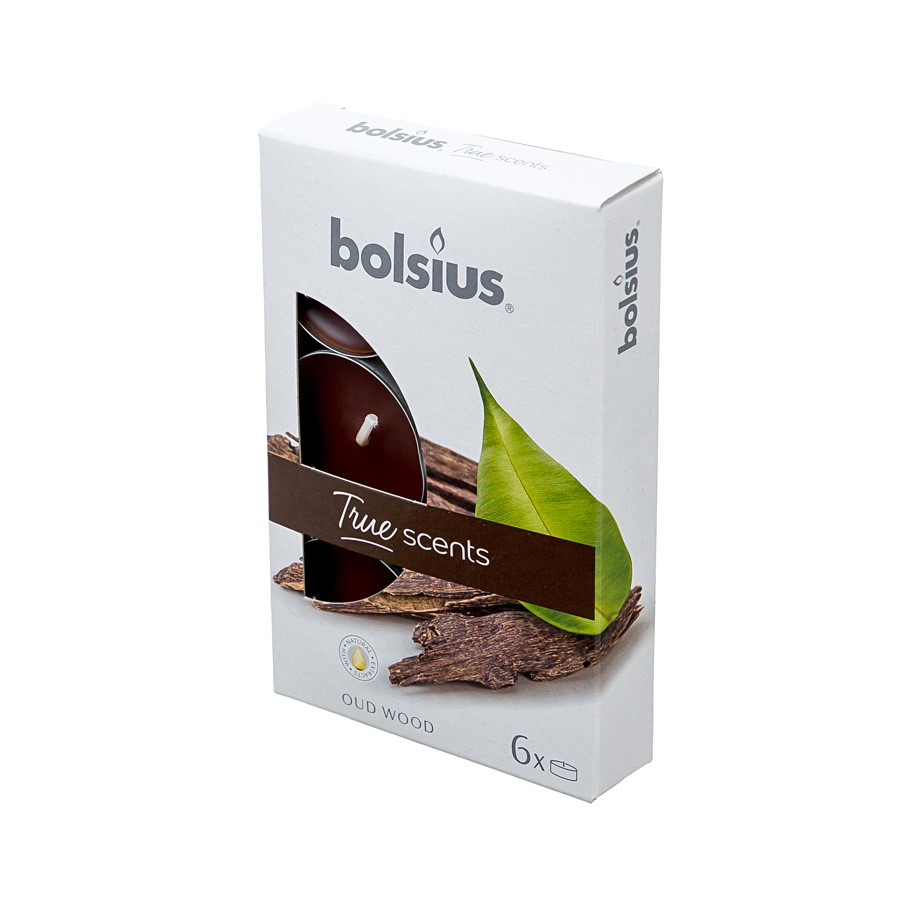 Свечи ароматические чайные Bolsius 6 шт удовое дерево 4 часа