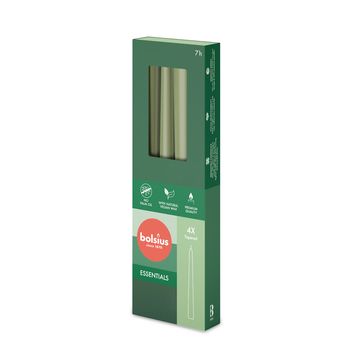 Свечи столовые Bolsius 245/24 мм, 4 шт светло-оливковый