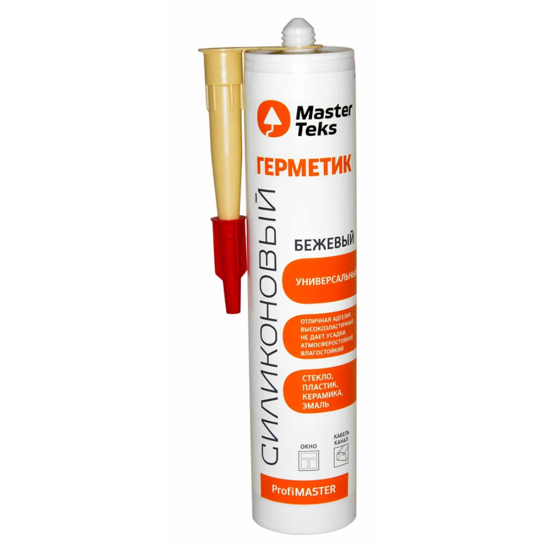 Герметик силиконовый MasterTeks PM универсальный бежевый 290 мл