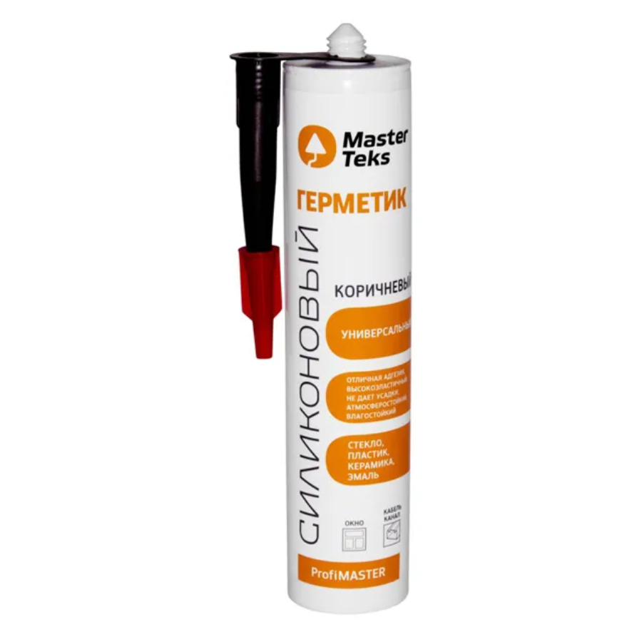 Герметик силиконовый MasterTeks PM универсальный коричневый 290 мл