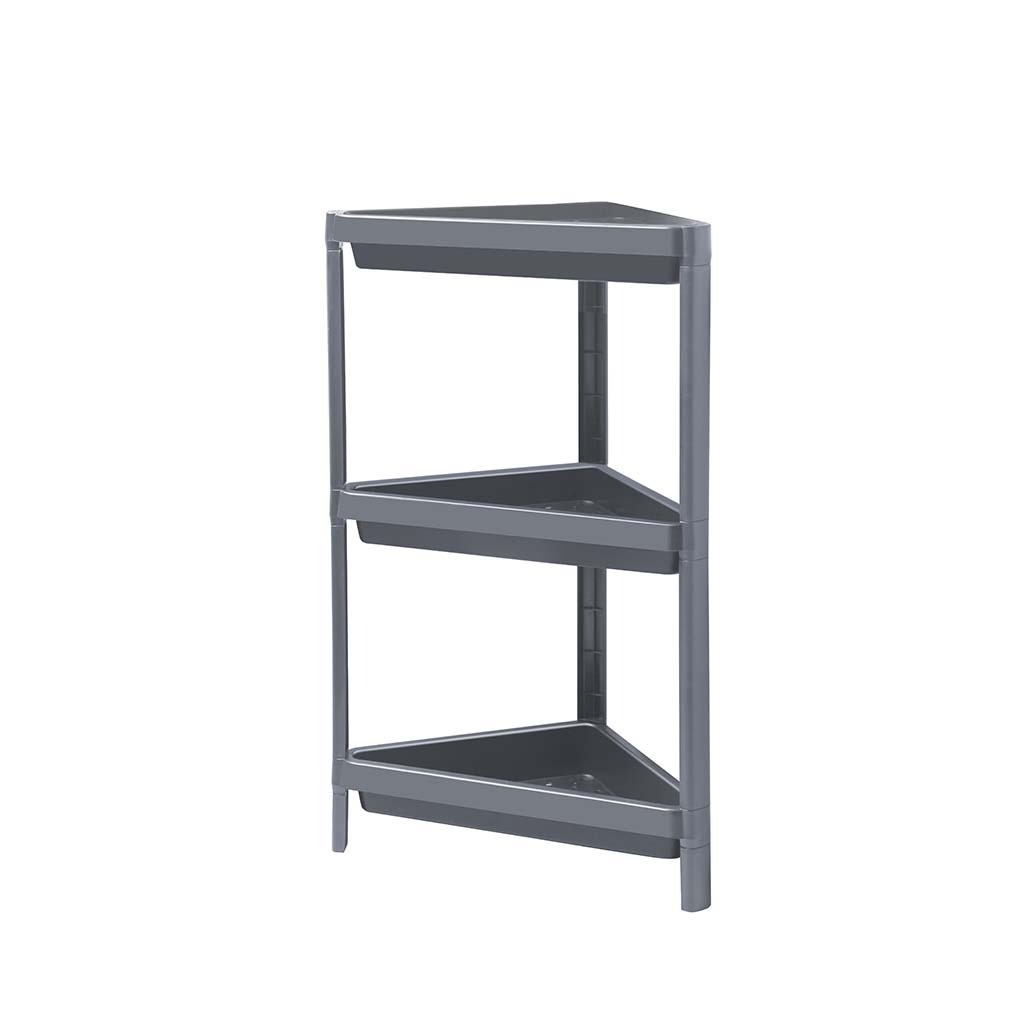 Этажерка треугольная Baroness Home трёхъярусная, чёрная 33х33х71 см