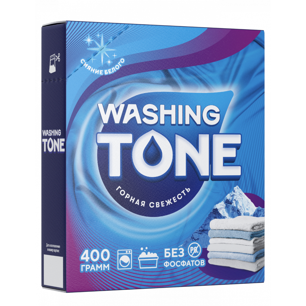 Порошок для стирки белья Washing Tone Горная свежесть 400 г 119₽