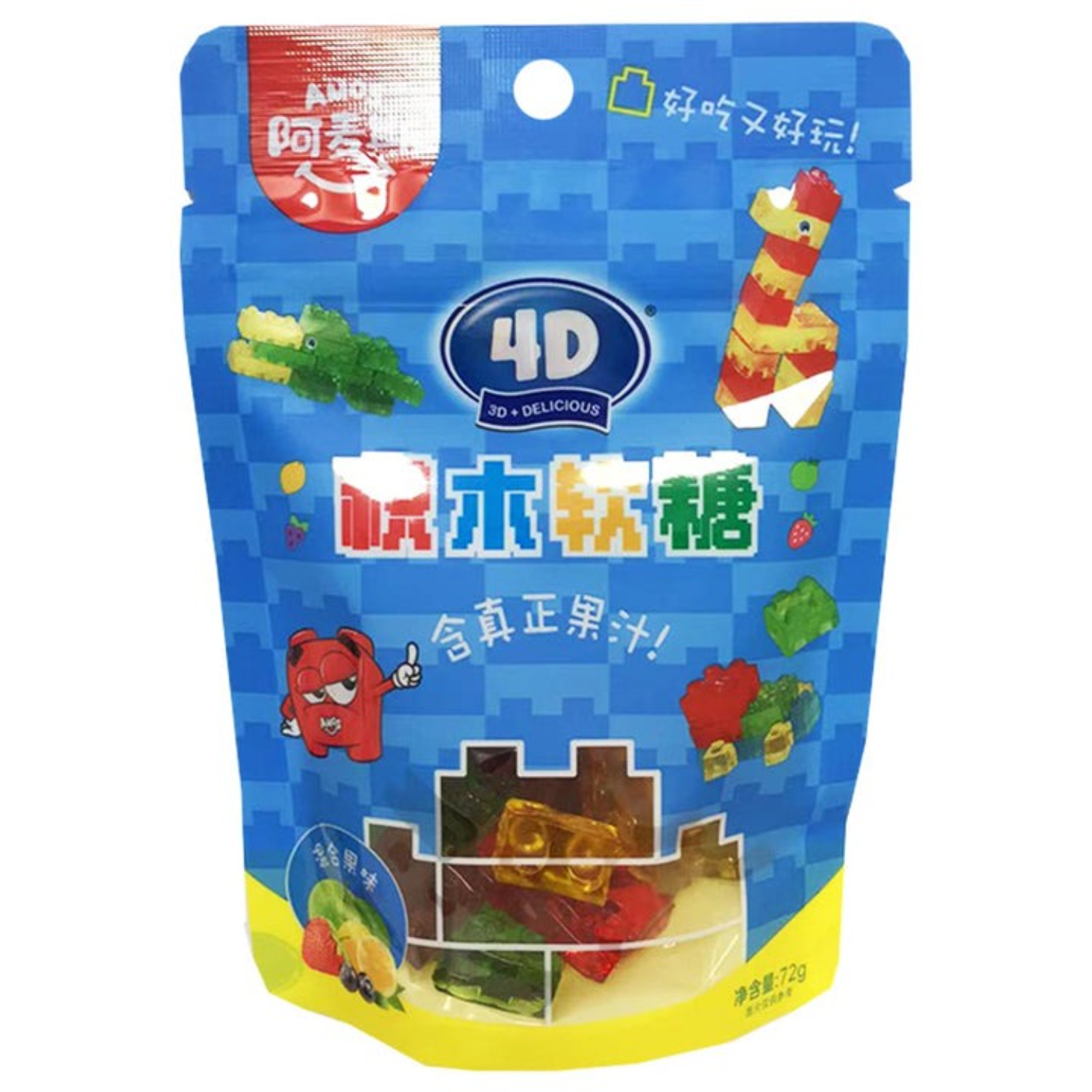 Конфеты жевательные Amos 4D лего 72 г 249₽