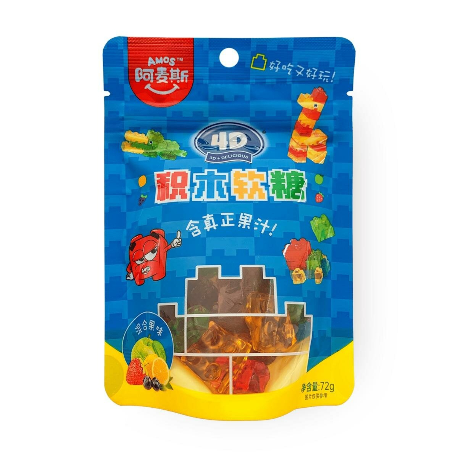 Конфеты жевательные Amos 4D лего йогурт 72 г 269₽