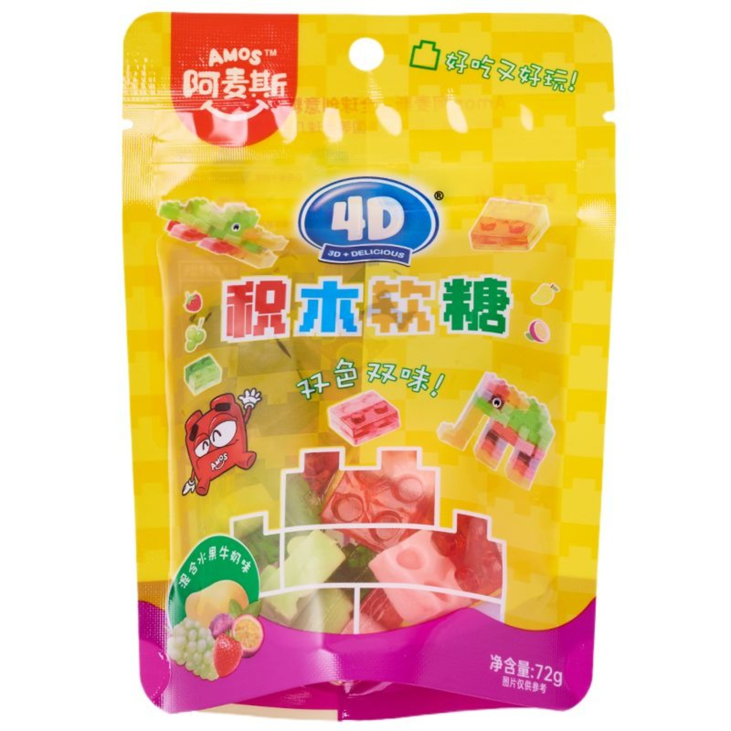 Конфеты жевательные Amos ассорти со вкусом молока 72 г 269₽