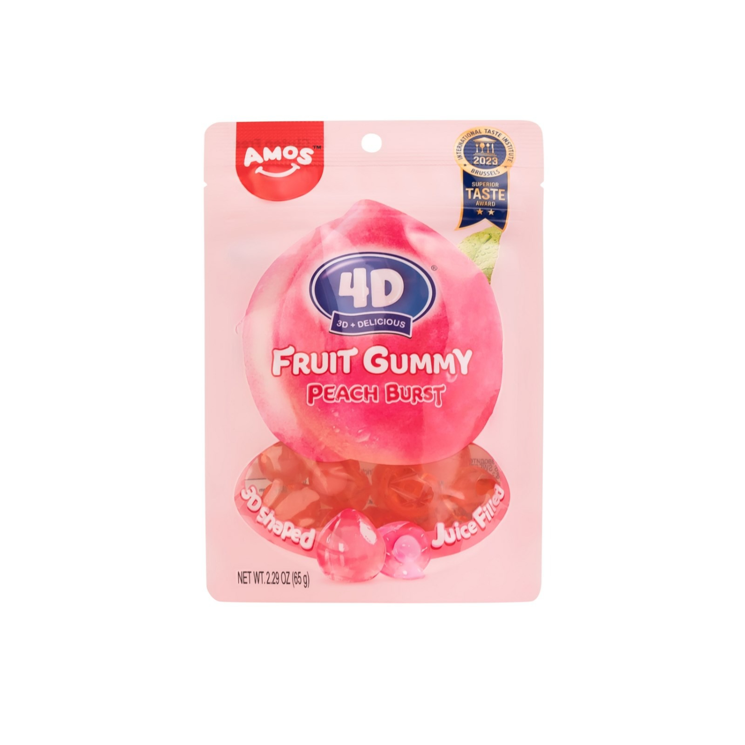 Конфеты жевательные Amos с соком персика 65 г 219₽