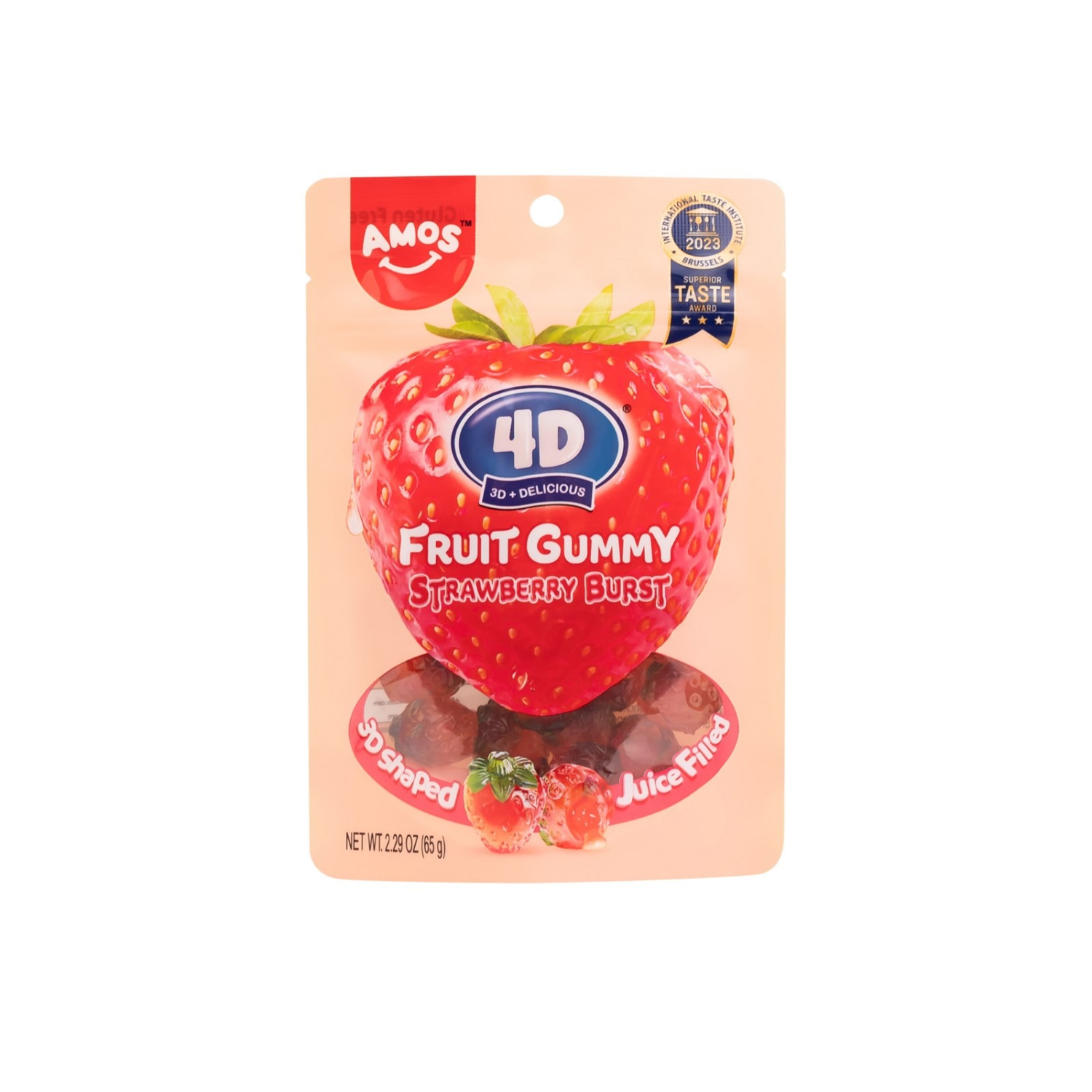 Конфеты жевательные Amos с соком клубники 65 г 219₽