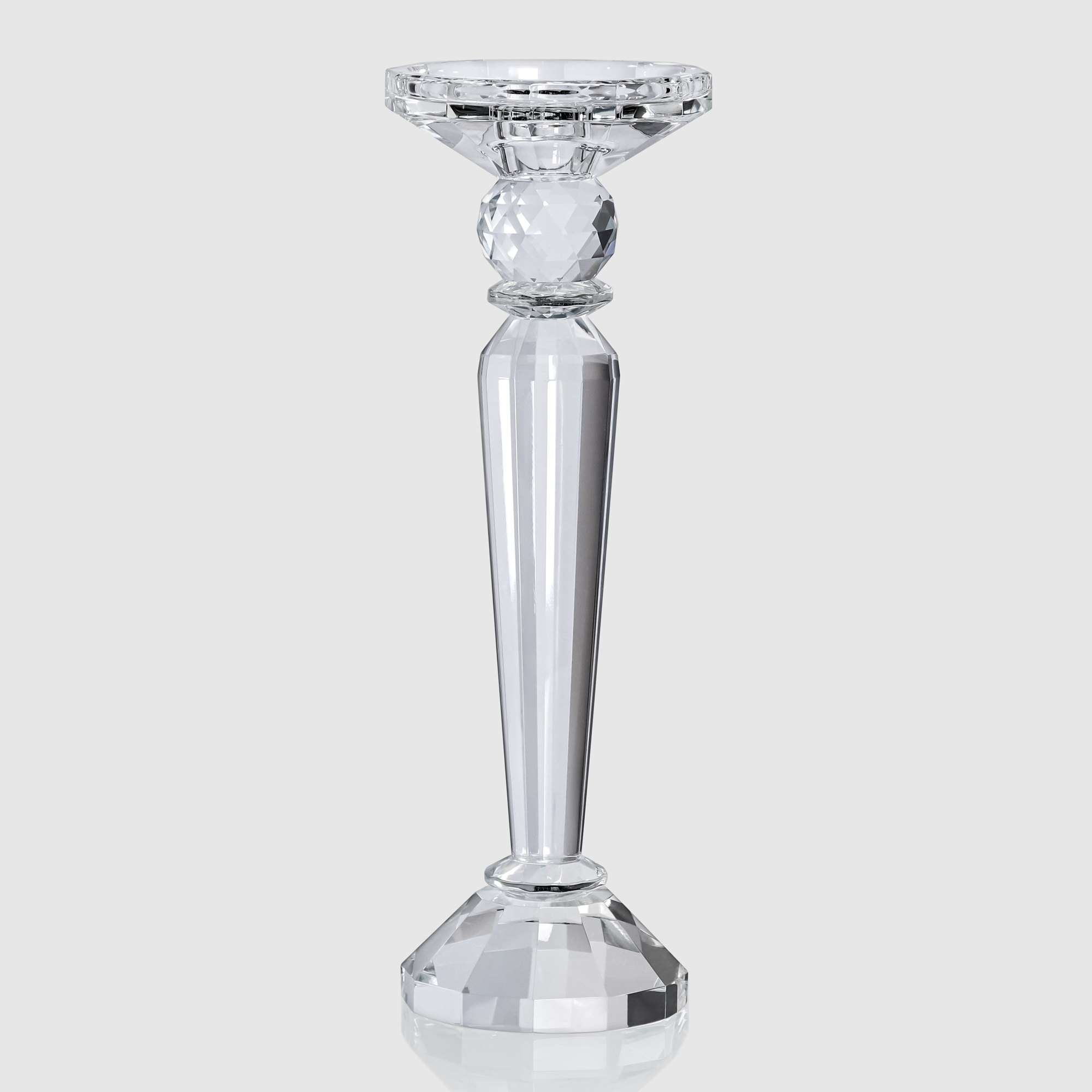 Подсвечник Crocus хрустальный, 1 свеча, высокий, 9х9х26,8 см