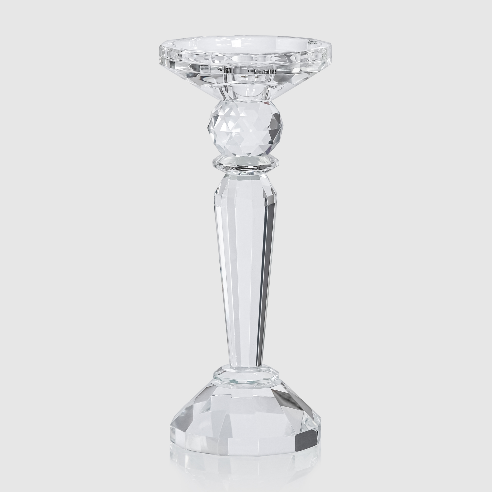 Подсвечник Crocus хрустальный, 1 свеча, малый, 9х9х21,5 см