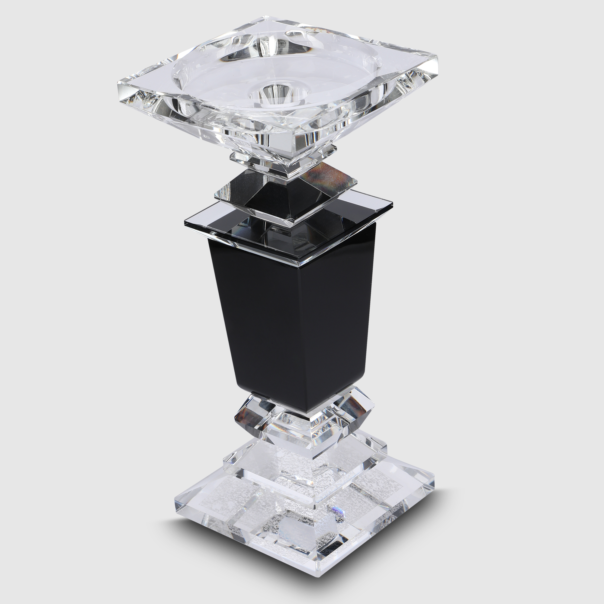 Подсвечник Crocus хрустальный, 1 свеча, средний, 9х9х19,5 см