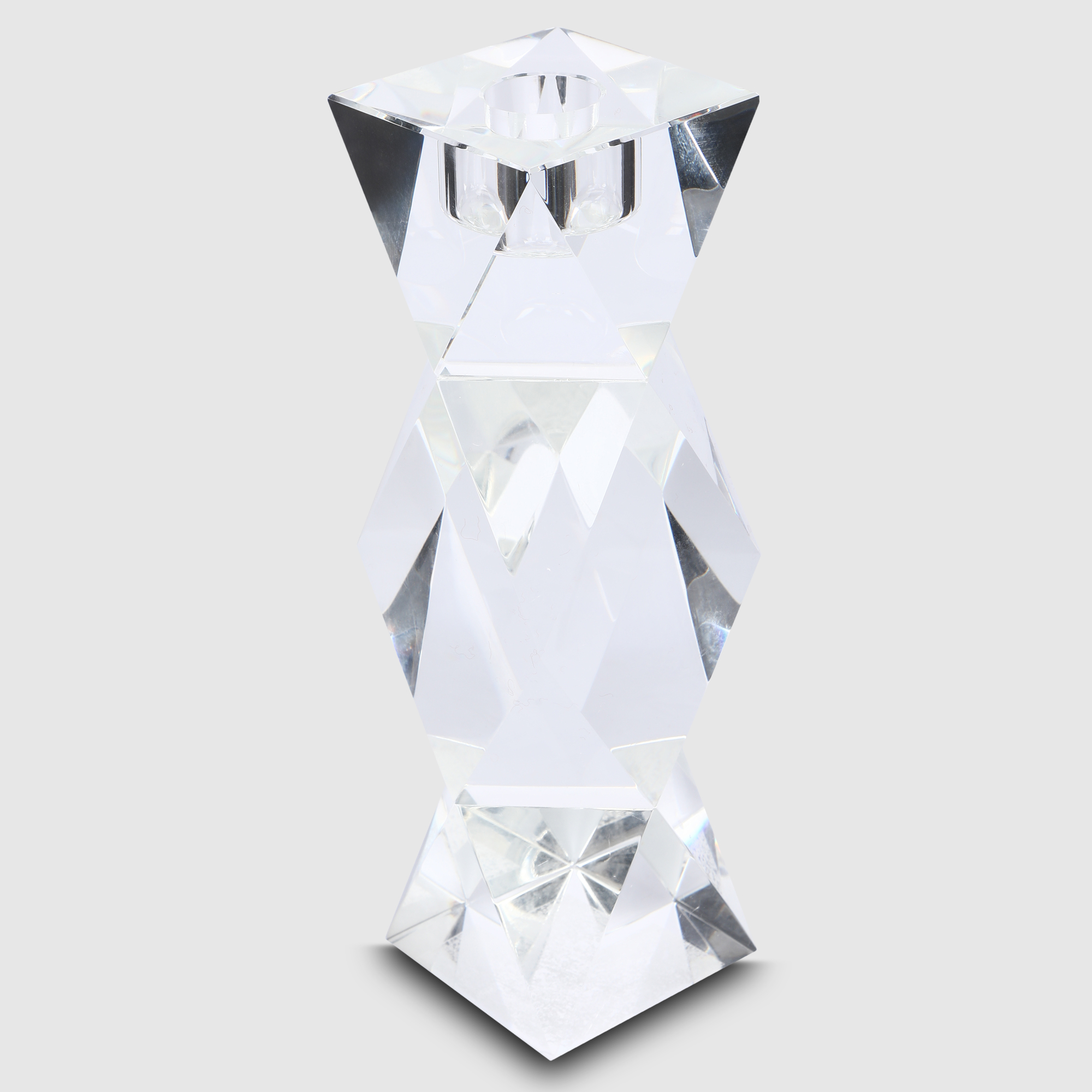 Подсвечник Crocus хрустальный, 1 свеча, средний, 6x6x20 см