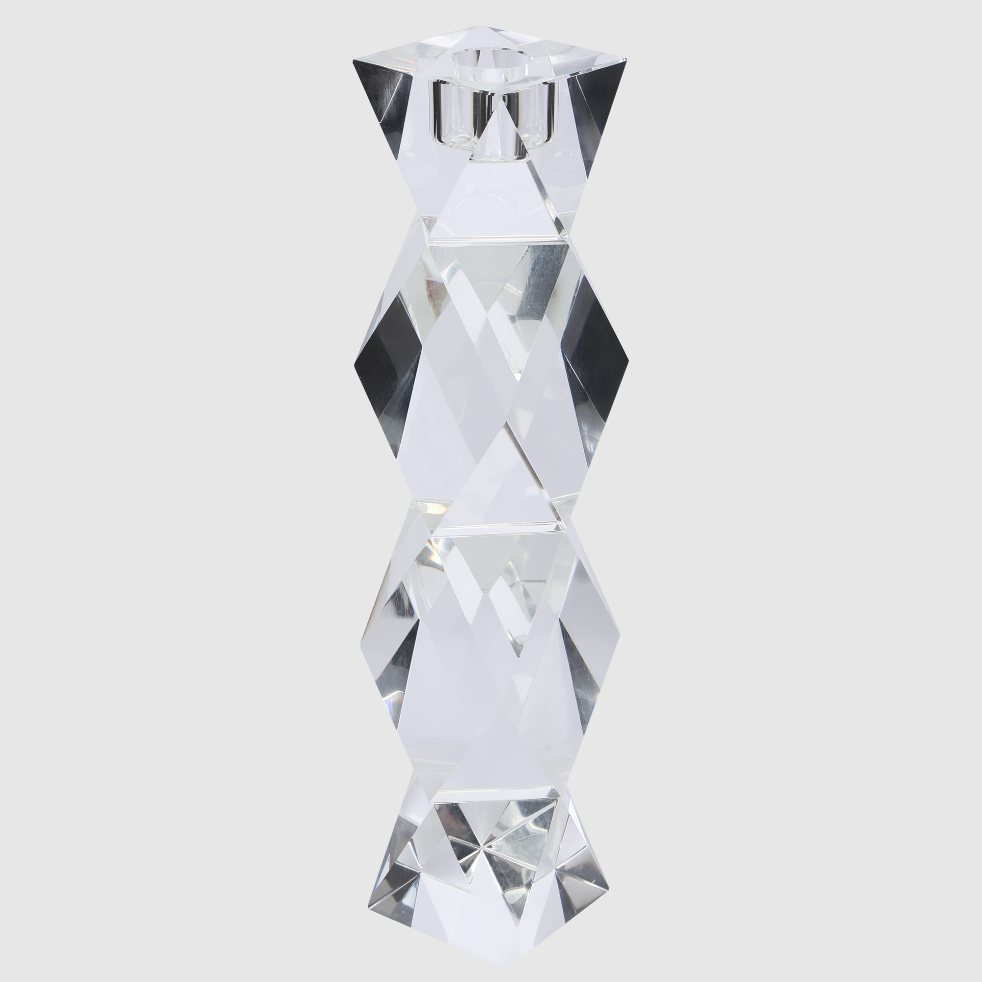 Подсвечник Crocus хрустальный, 1 свеча, большой, 6x6x30 см