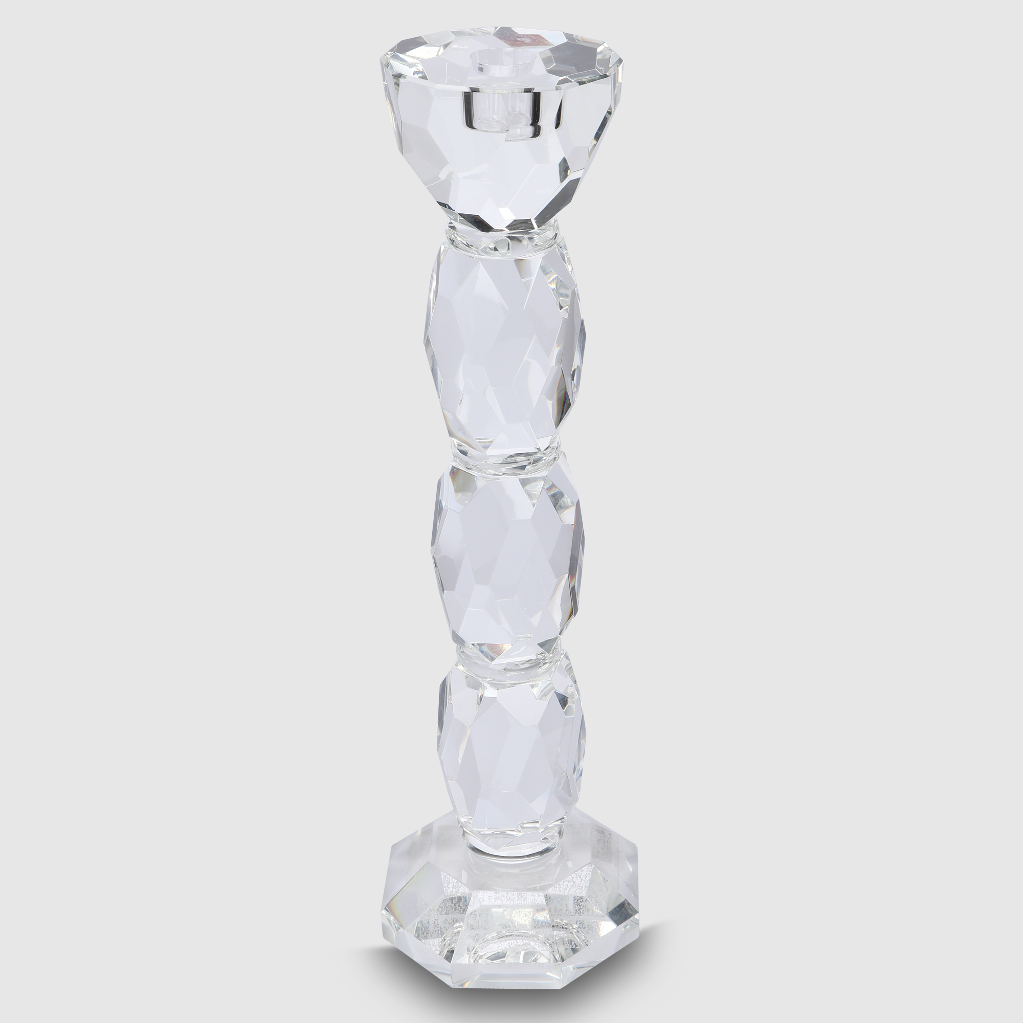 Подсвечник Crocus хрустальный, 1 свеча, средний, 10x10x35,5 см