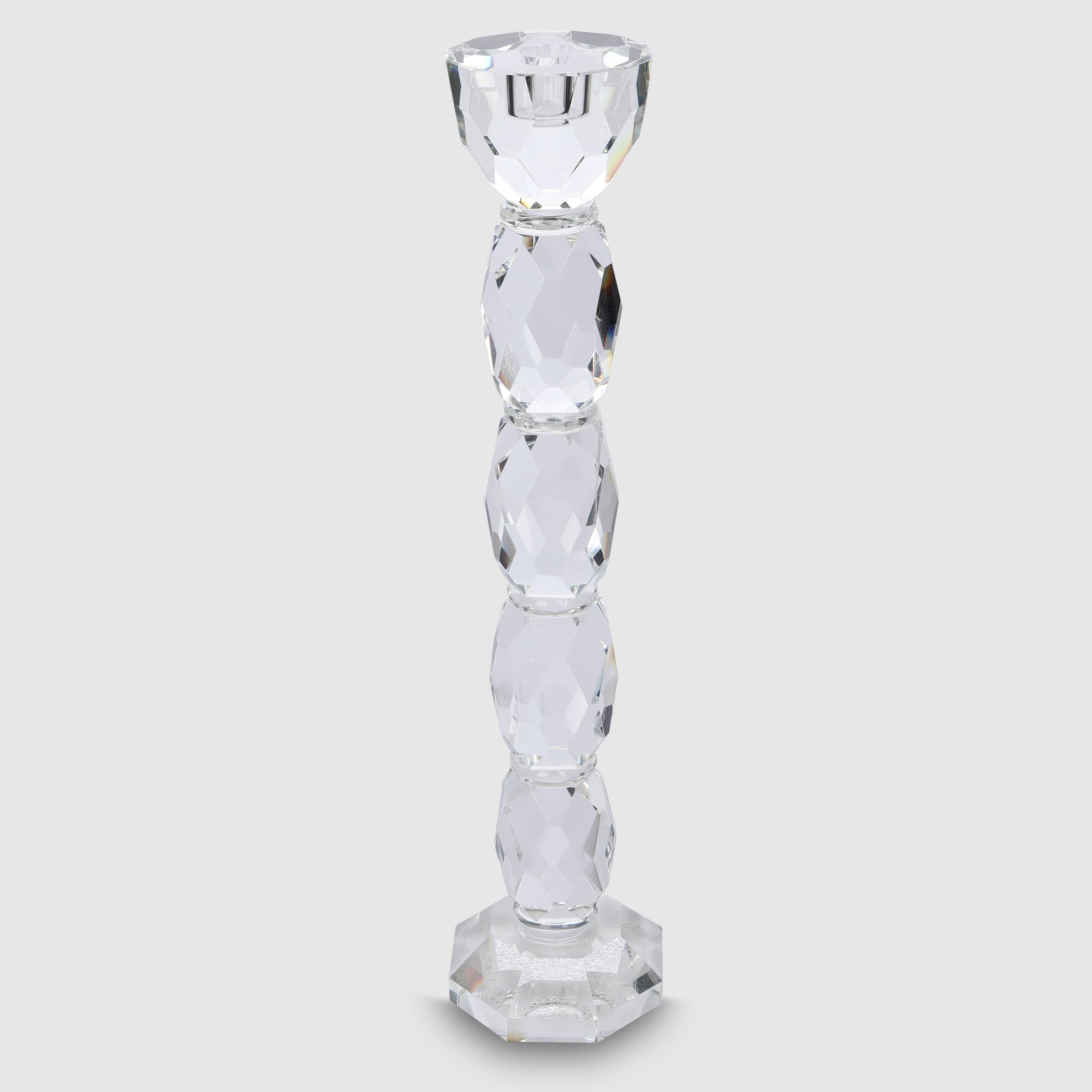 Подсвечник Crocus хрустальный, 1 свеча, большой, 10x10x44,5 см