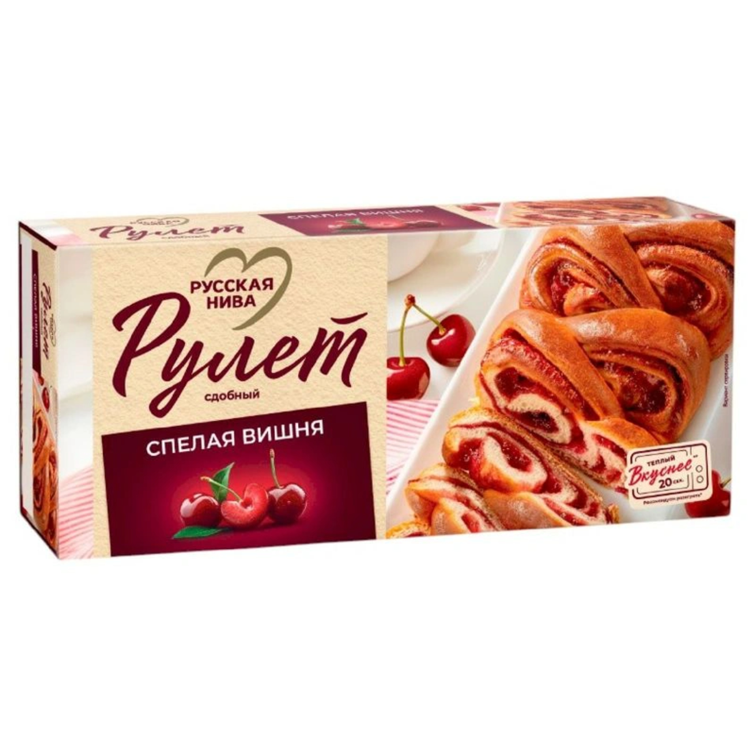 Рулет сдобный Русская нива спелая вишня 250 г