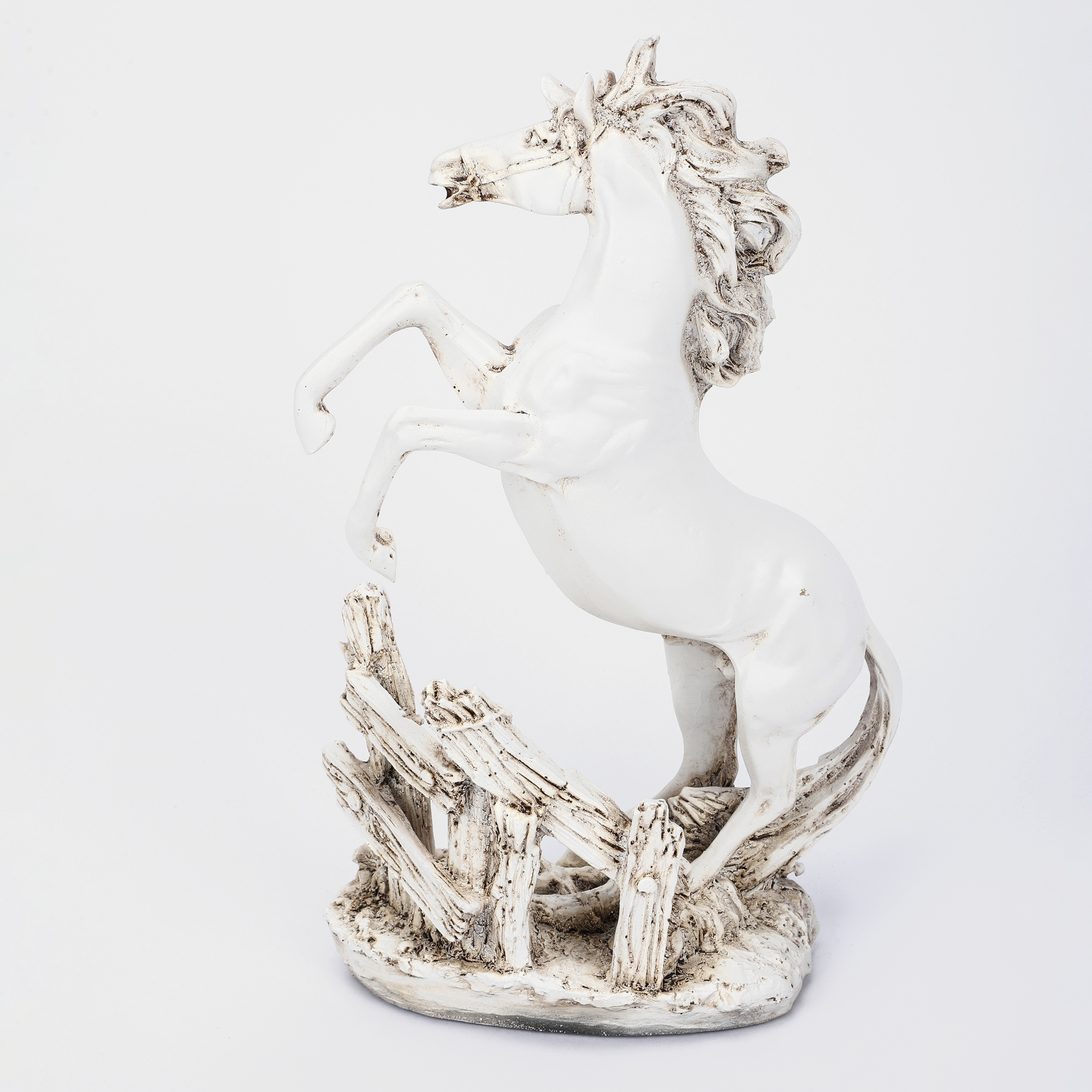 Декоративная новогодняя фигура Полиформ Лошадь на камне, антик 21х10х31 см