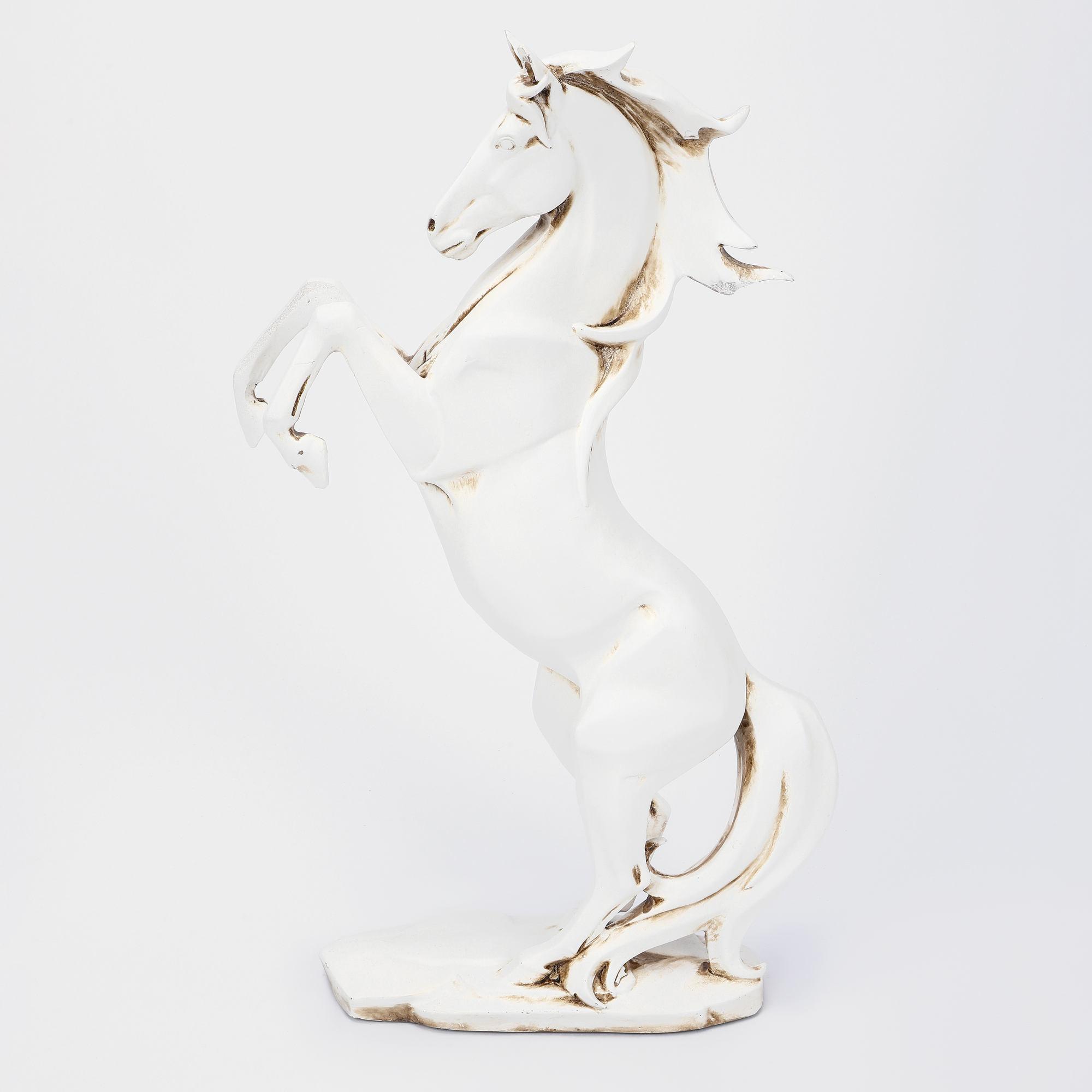 Декоративная новогодняя фигура Полиформ Лошадь на дыбах, антик 27х11х43 см