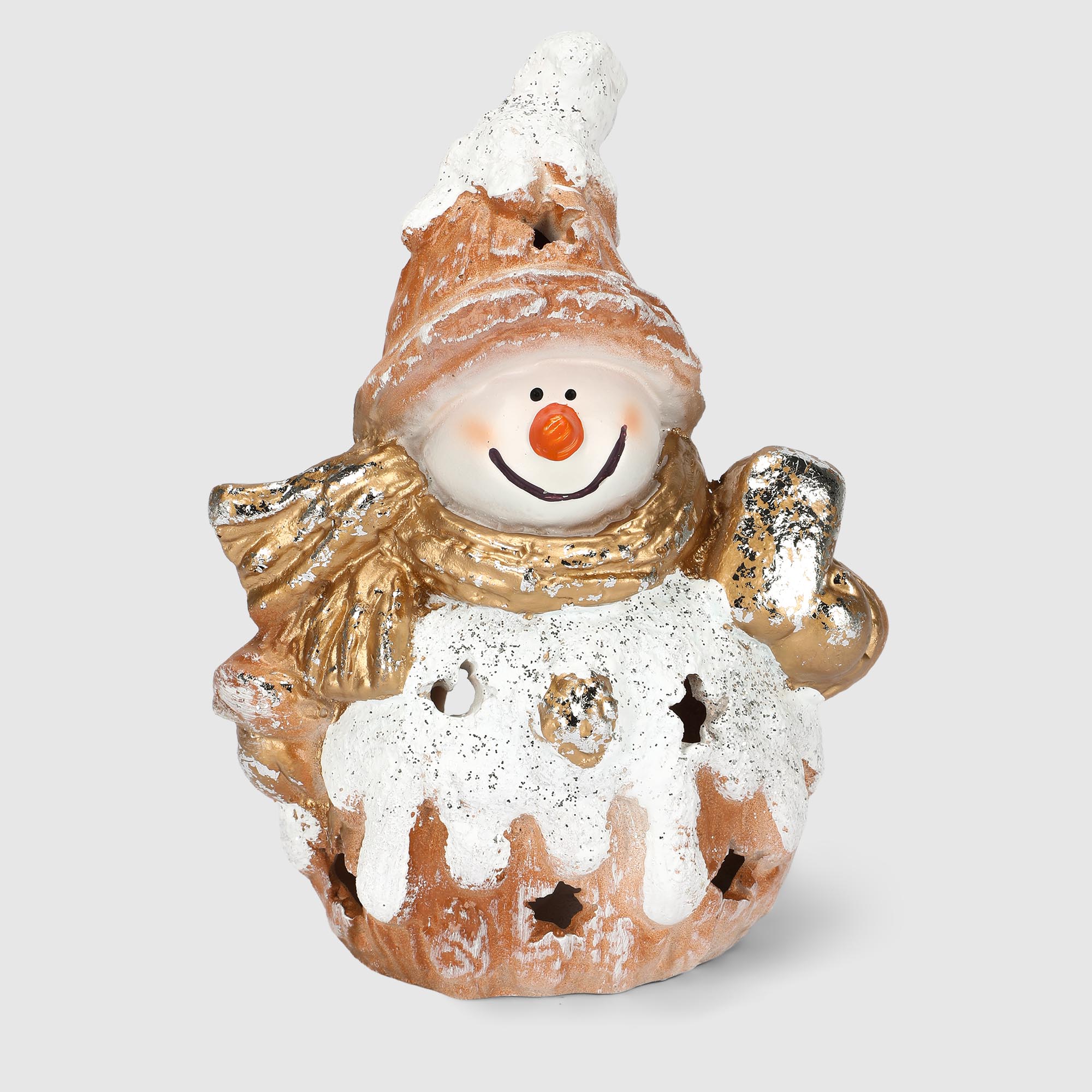 Декоративная новогодняя фигура Полиформ Снеговик с конфетой 16х22 см 879₽