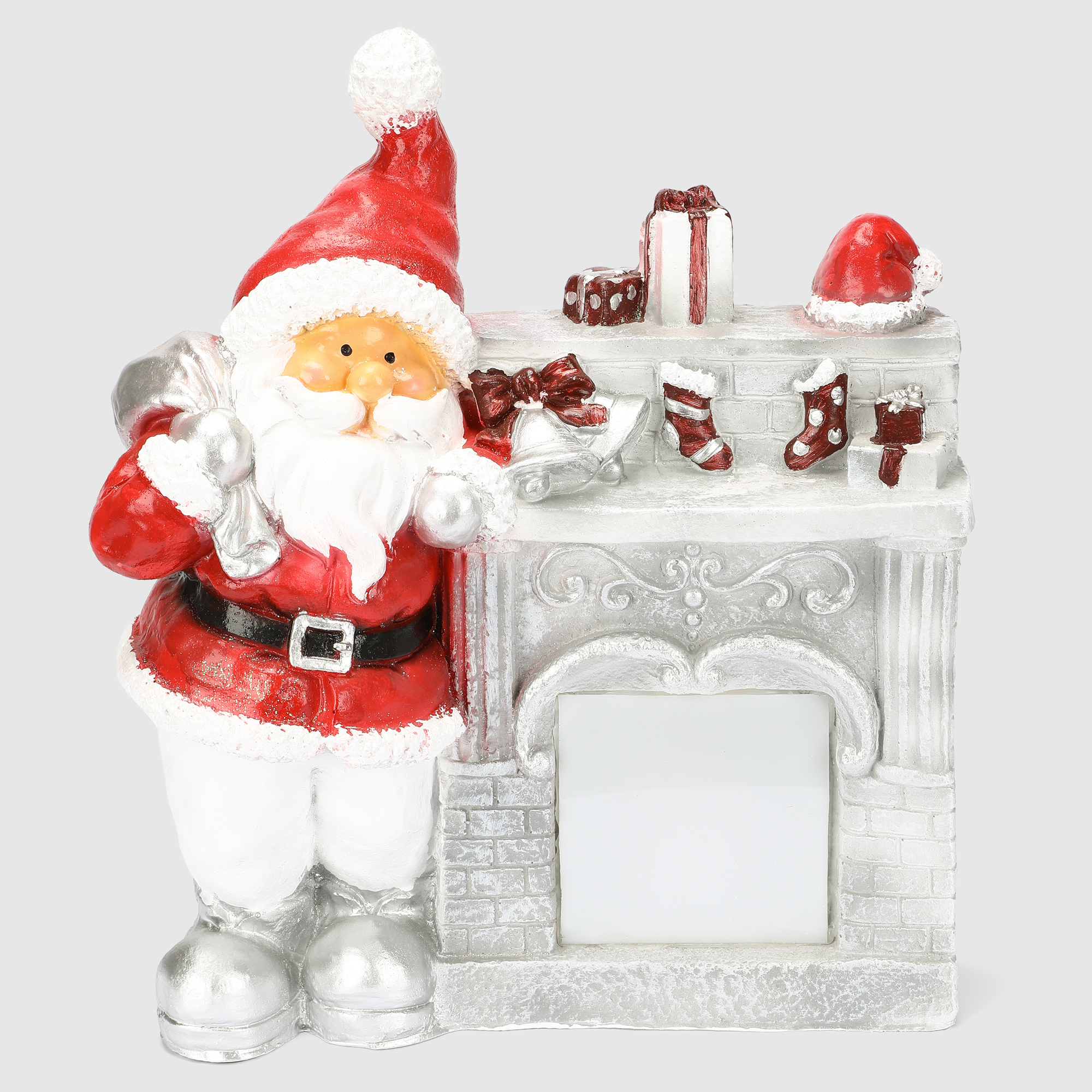 Декоративная новогодняя фигура Полиформ Камин с Дедом Морозом 44 см 2690₽
