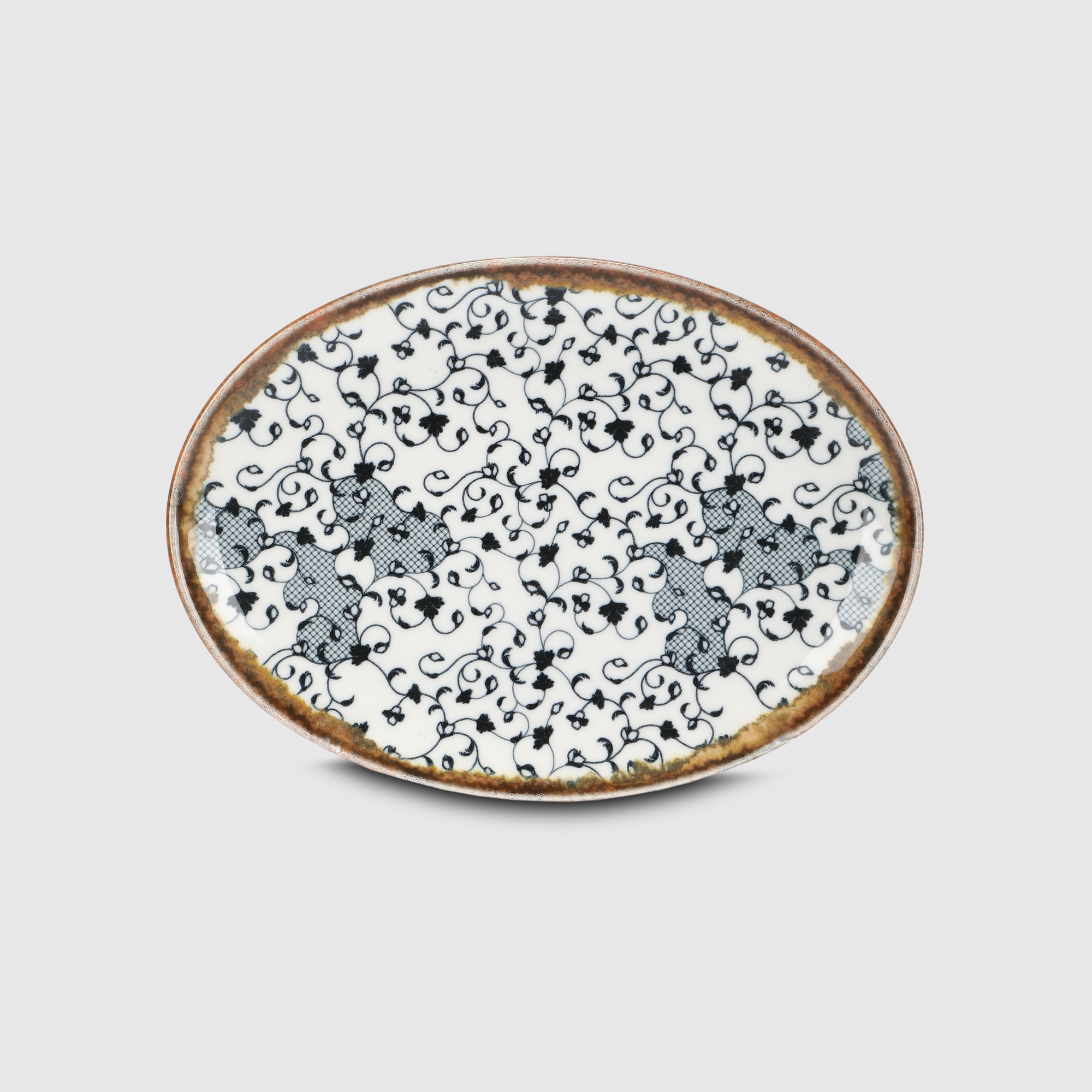 Блюдо овальное Kutahya porselen Fluer amber 26 см