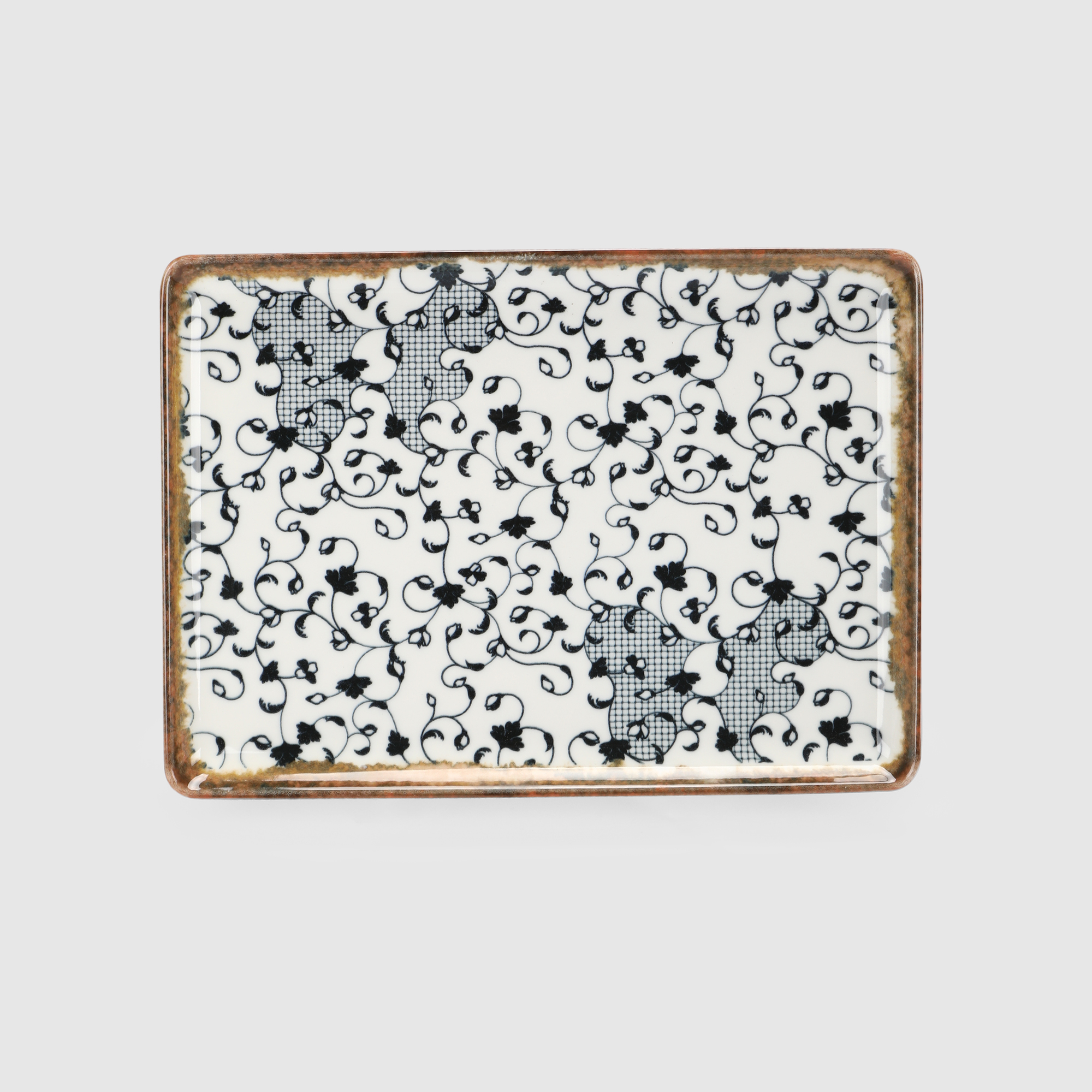 Блюдо прямоугольное Kutahya porselen Fluer amber 30x22 см