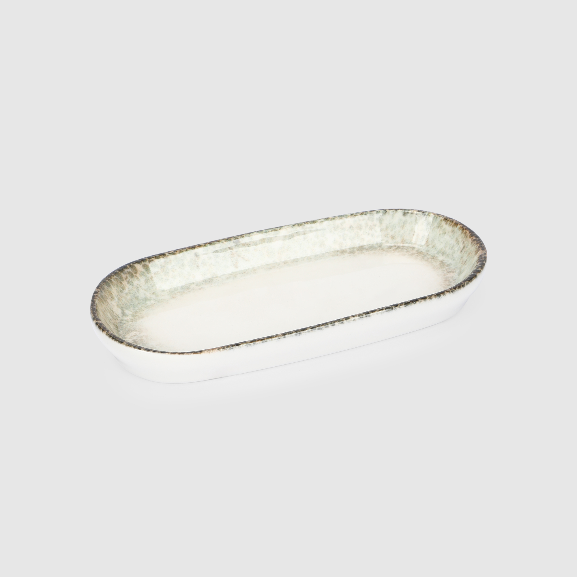 Блюдо овальное Kutahya porselen Rust green 17 cm