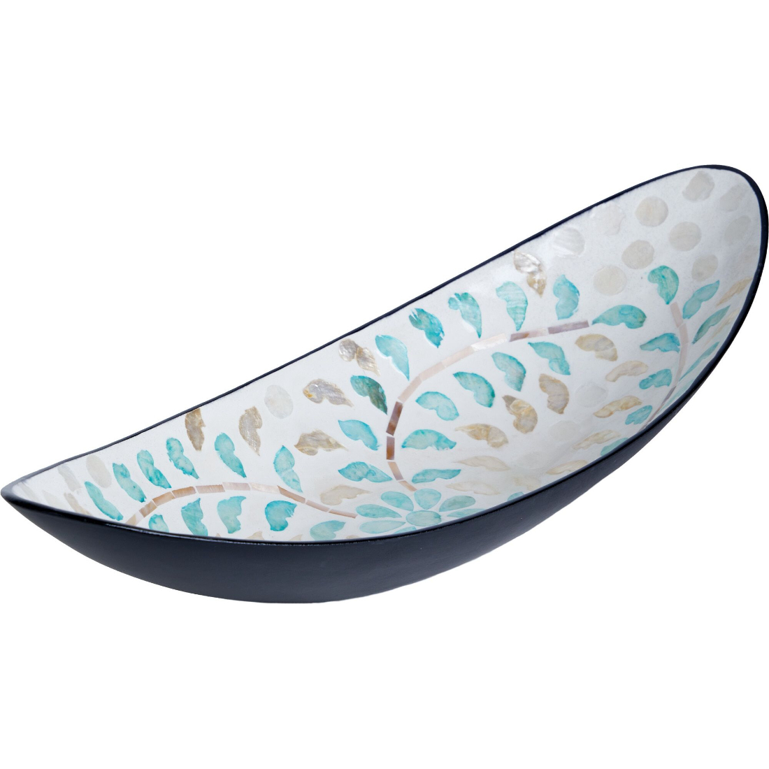 Блюдо декоративное Glasar с отделкой раковинами устриц 43х17х10 см 5599₽