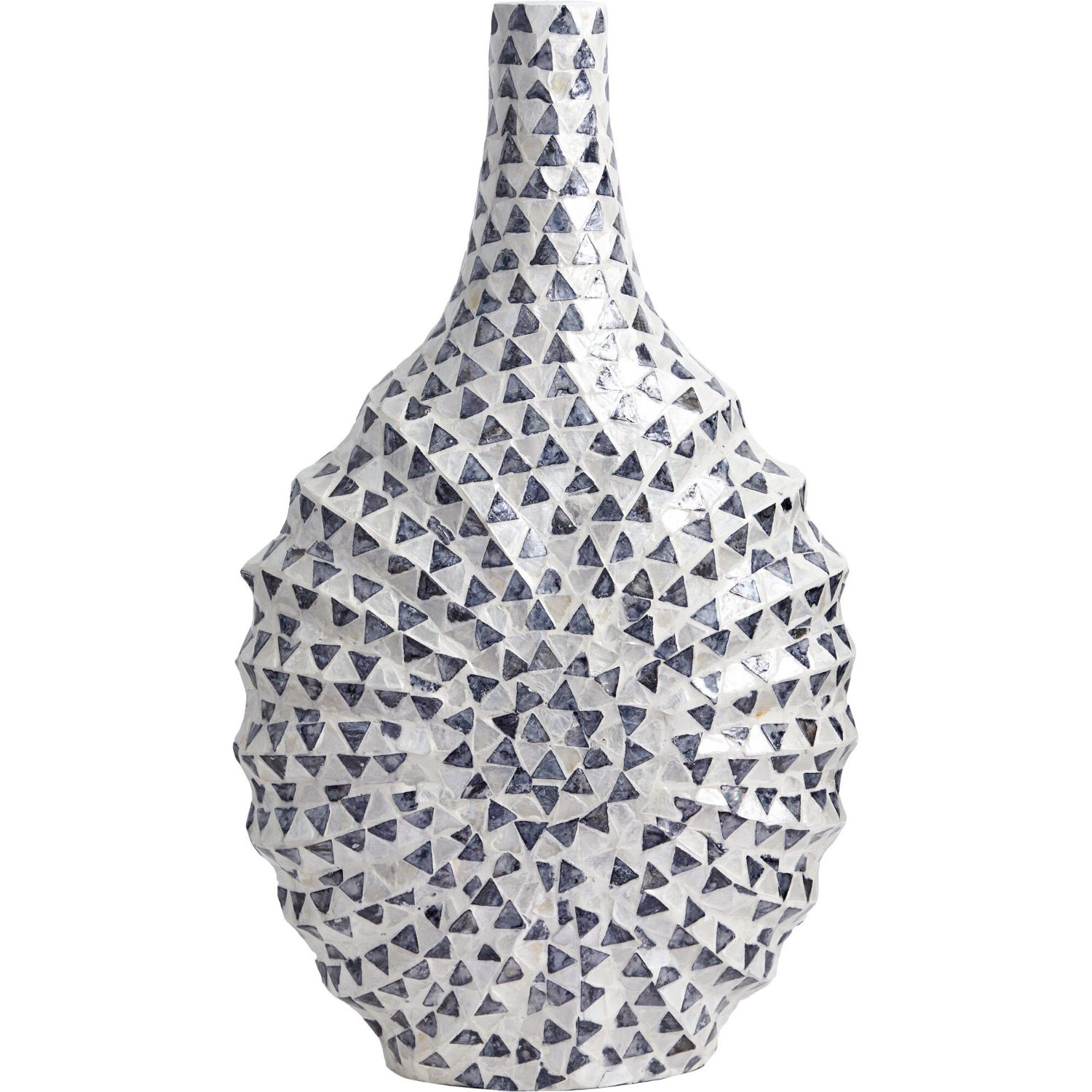 Ваза декоративная Glasar с отделкой раковинами устриц 32х16х55 см