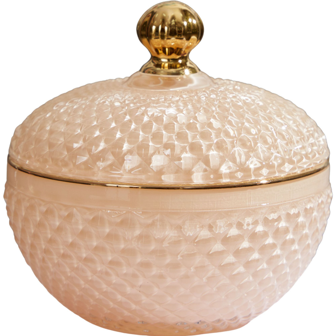 Конфетница Glasar с крышкой 12х12х12 см бежевая 1599₽