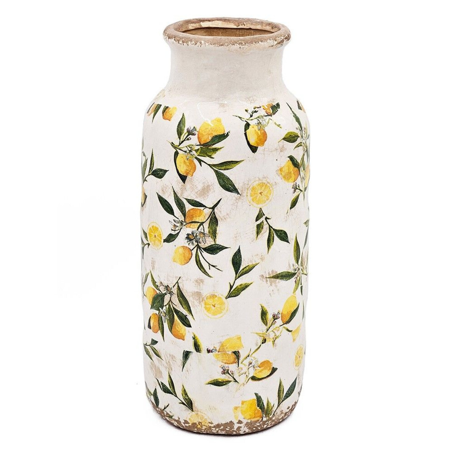 Ваза Glasar с лимонами 16х16х38 см