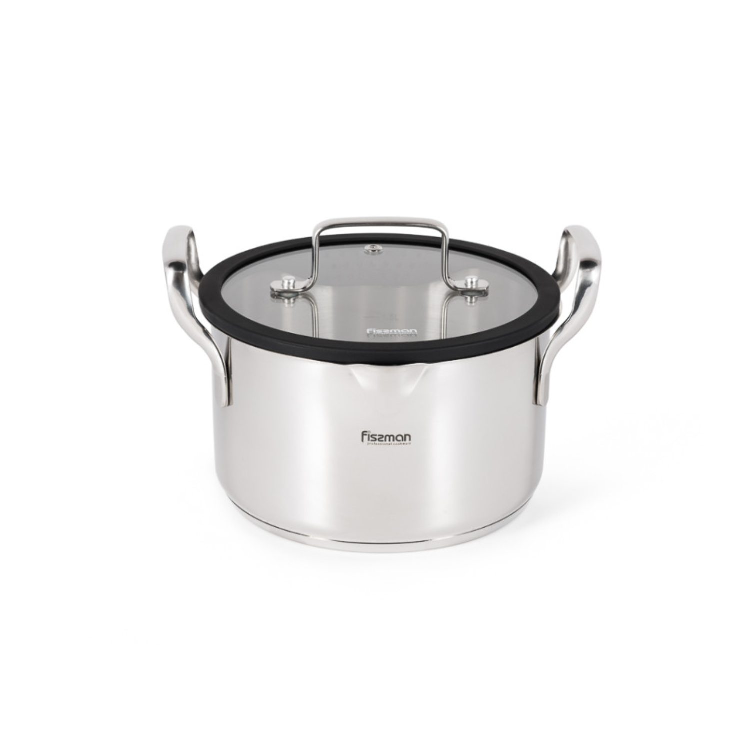 Кастрюля Fissman Fabia со стеклянной крышкой, нержавеющая сталь, 18 см, 2,5 л