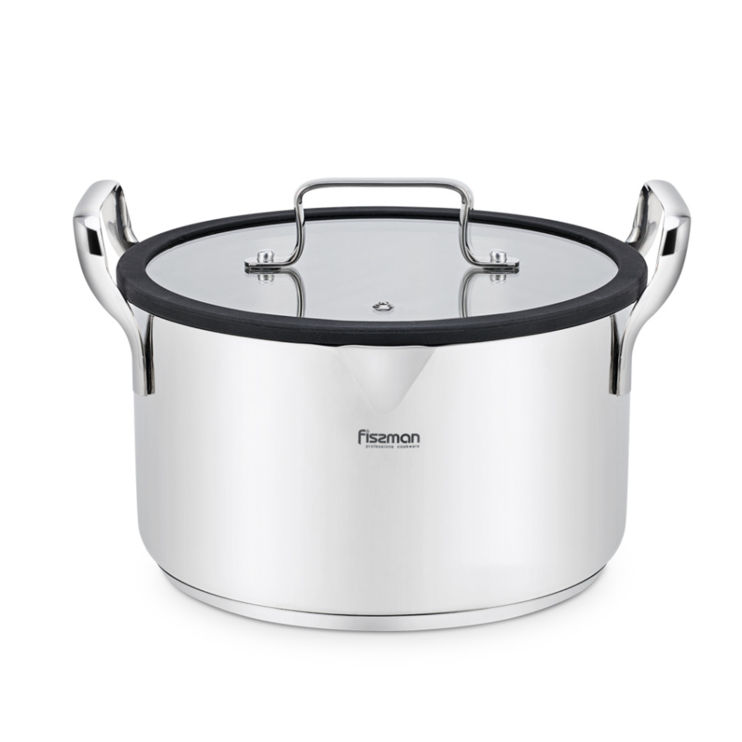 Кастрюля Fissman Fabia со стеклянной крышкой, нержавеющая сталь, 22 см, 4,5 л