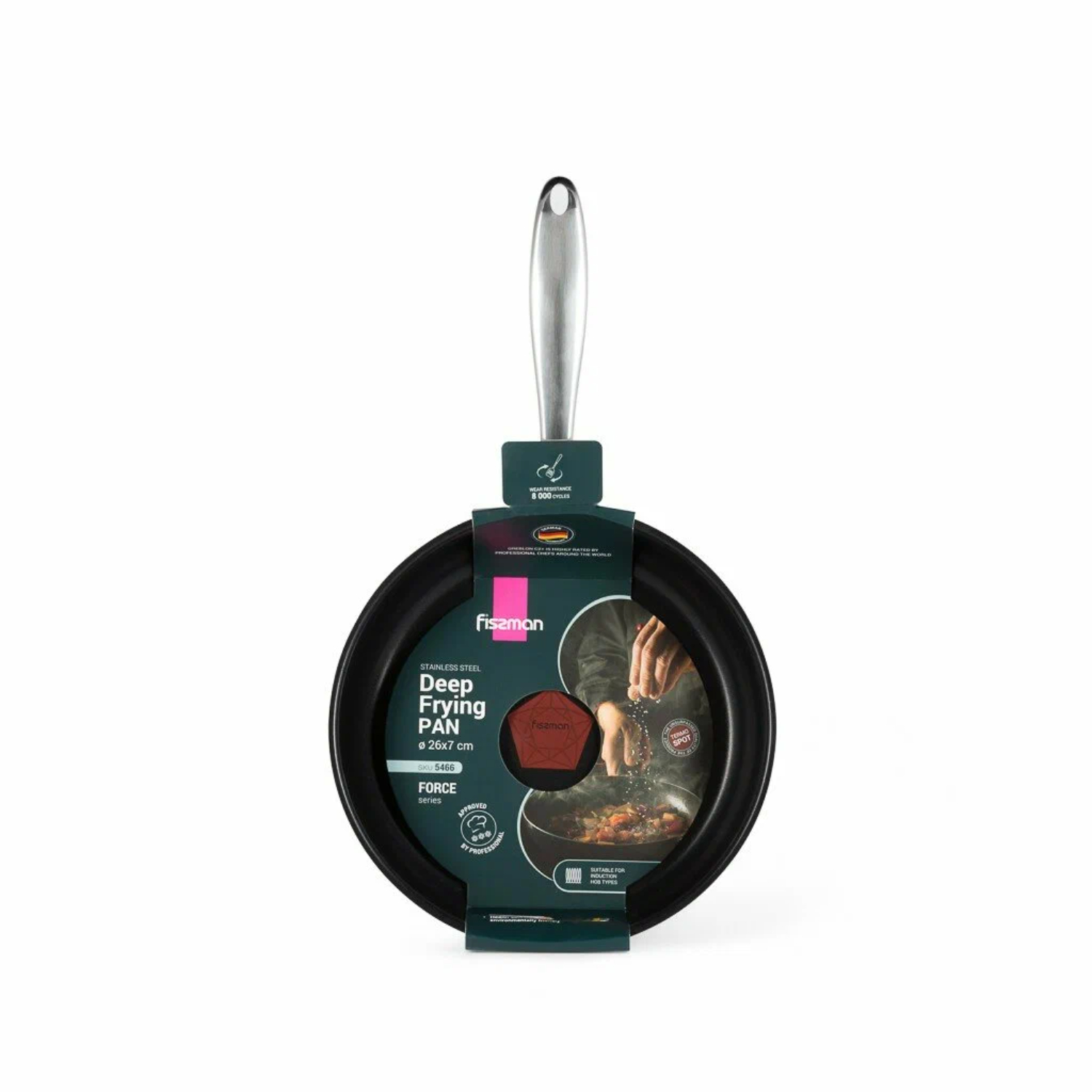 Сковорода глубокая Fissman Force с антипригарным покрытием нержавеющая сталь 26x7 см 8990₽