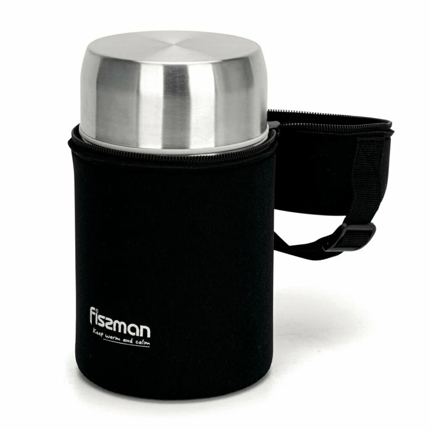 Термос Fissman для еды в чёрном чехле нержавеющая сталь 900 мл 4249₽