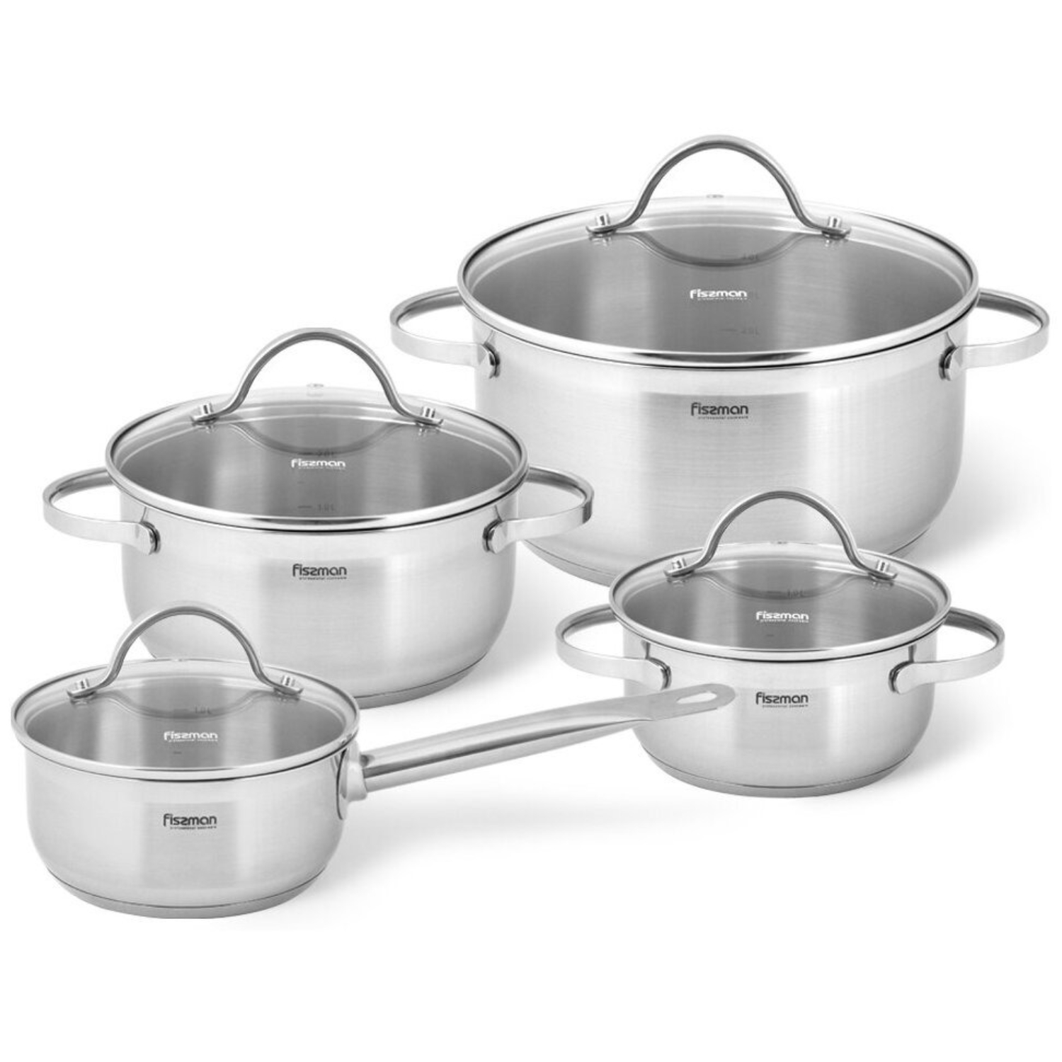 Набор посуды Fissman Gabriela 8 предметов со стеклянными крышками 13090₽