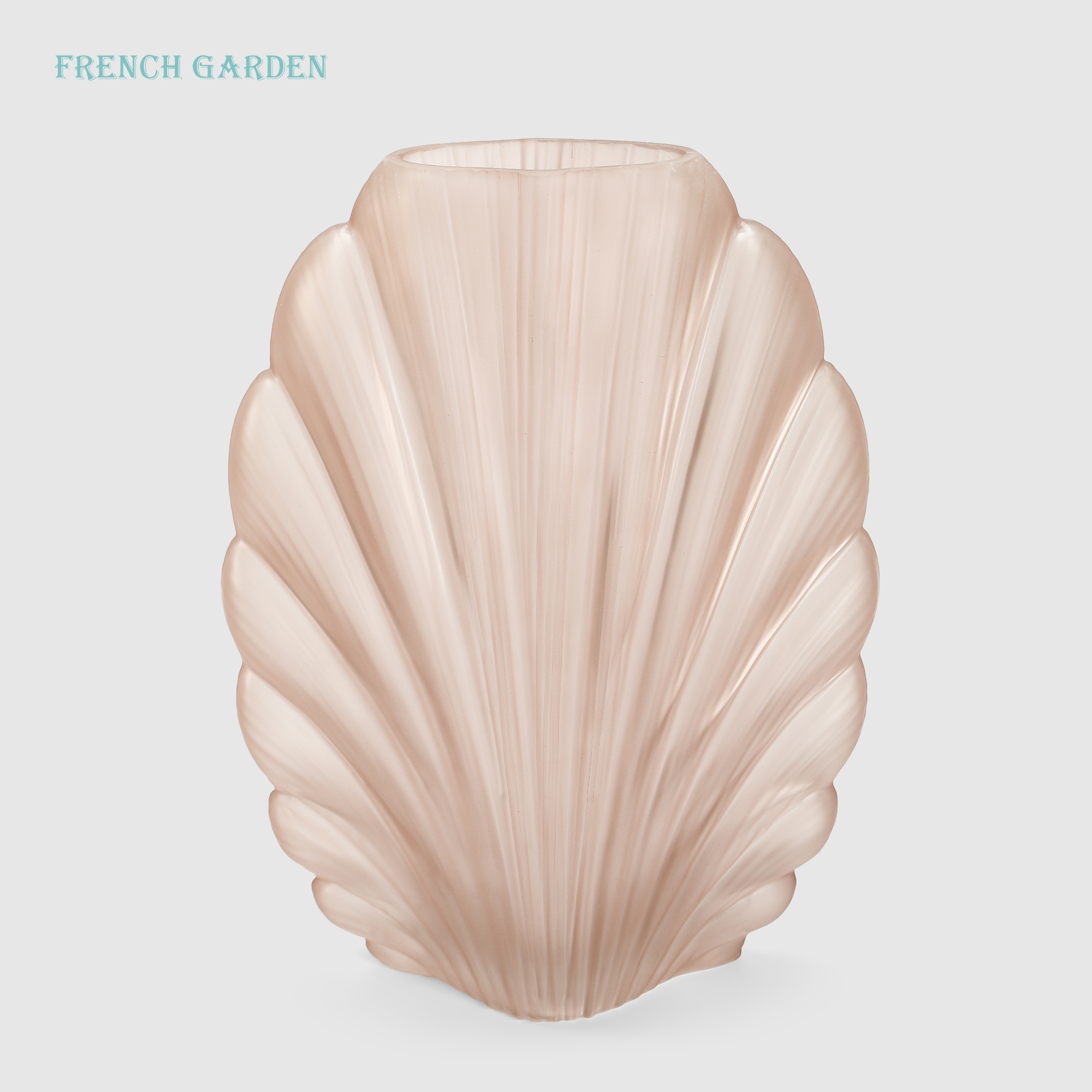 Ваза French garden Гребешок, стекло, розовая, 30 см