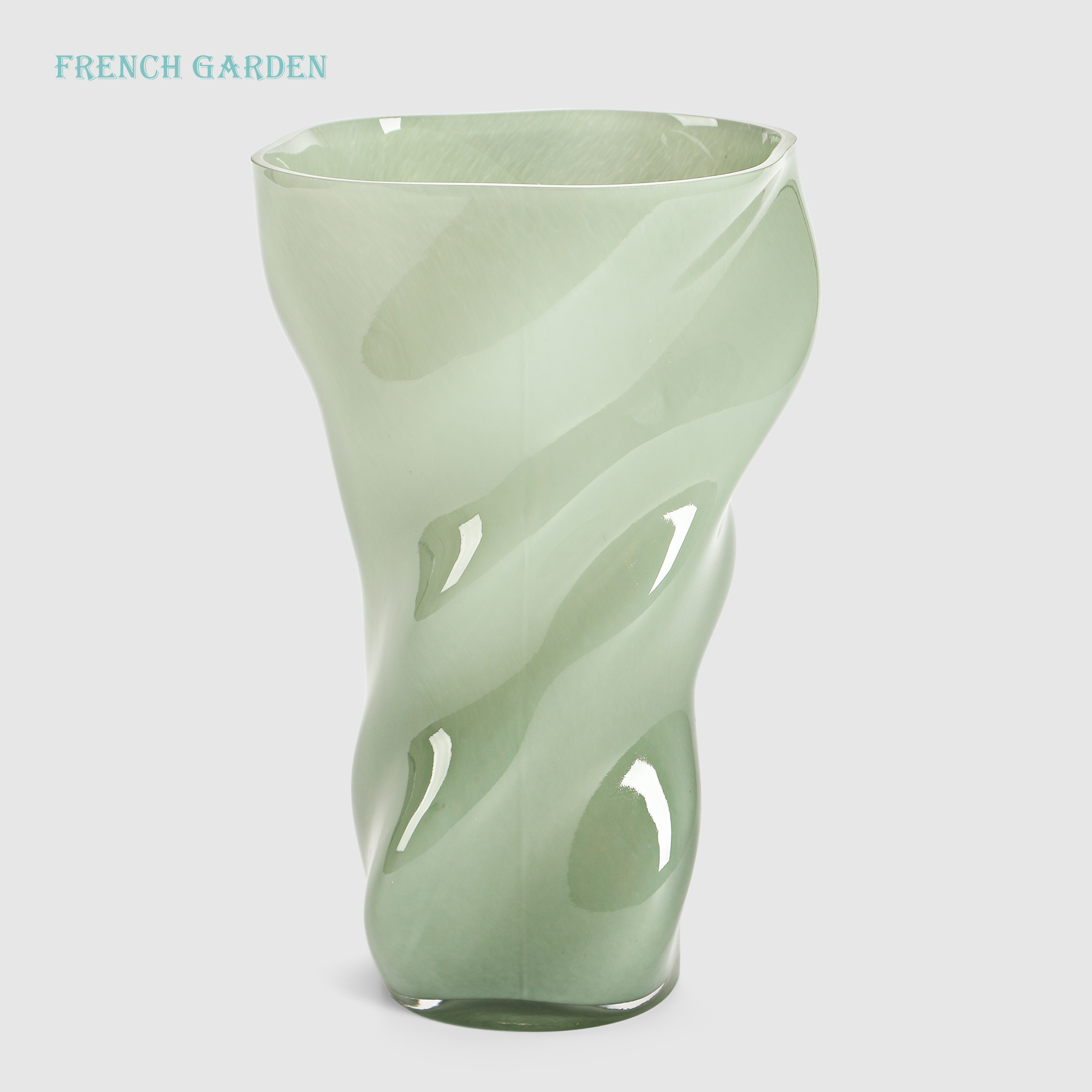 Ваза French garden Фьюжн, стекло, бирюзовая, 30 см