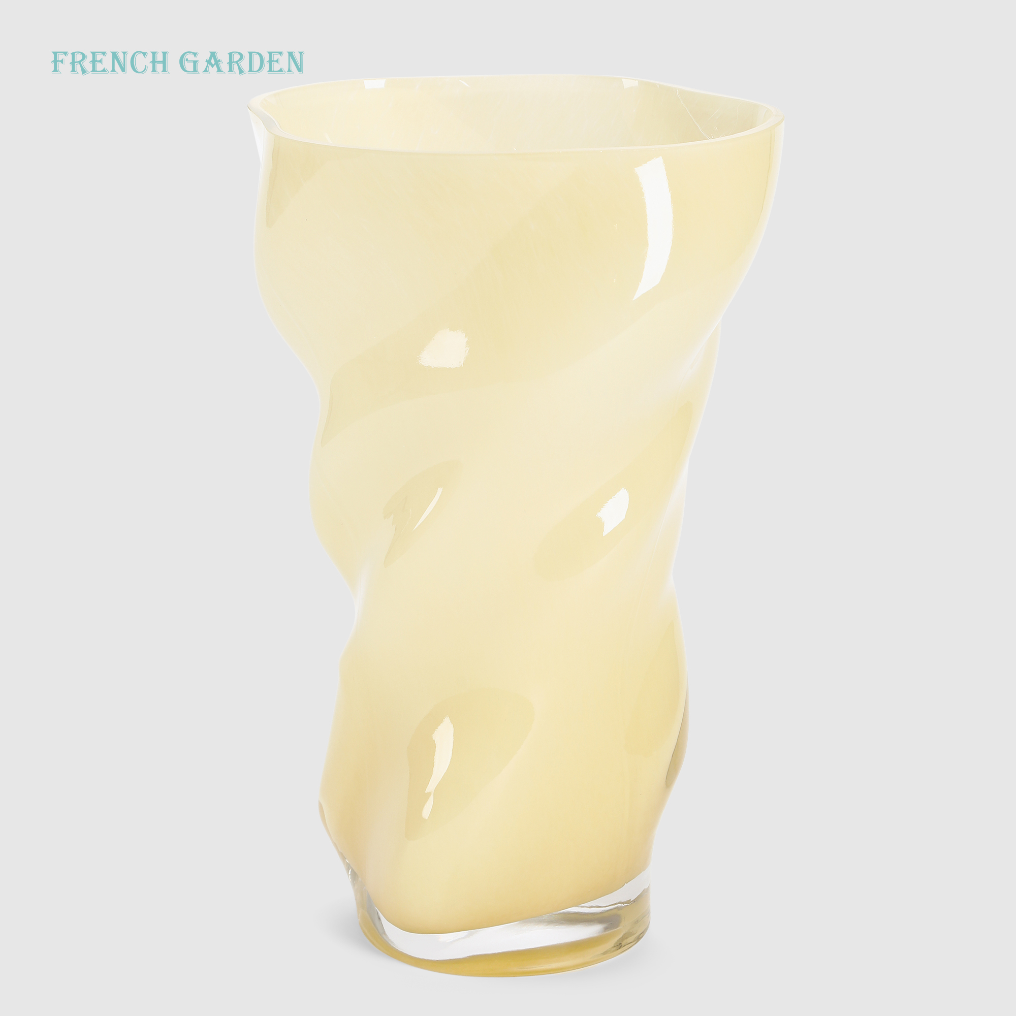 Ваза French garden Фьюжн, стекло, бежевая, 30 см