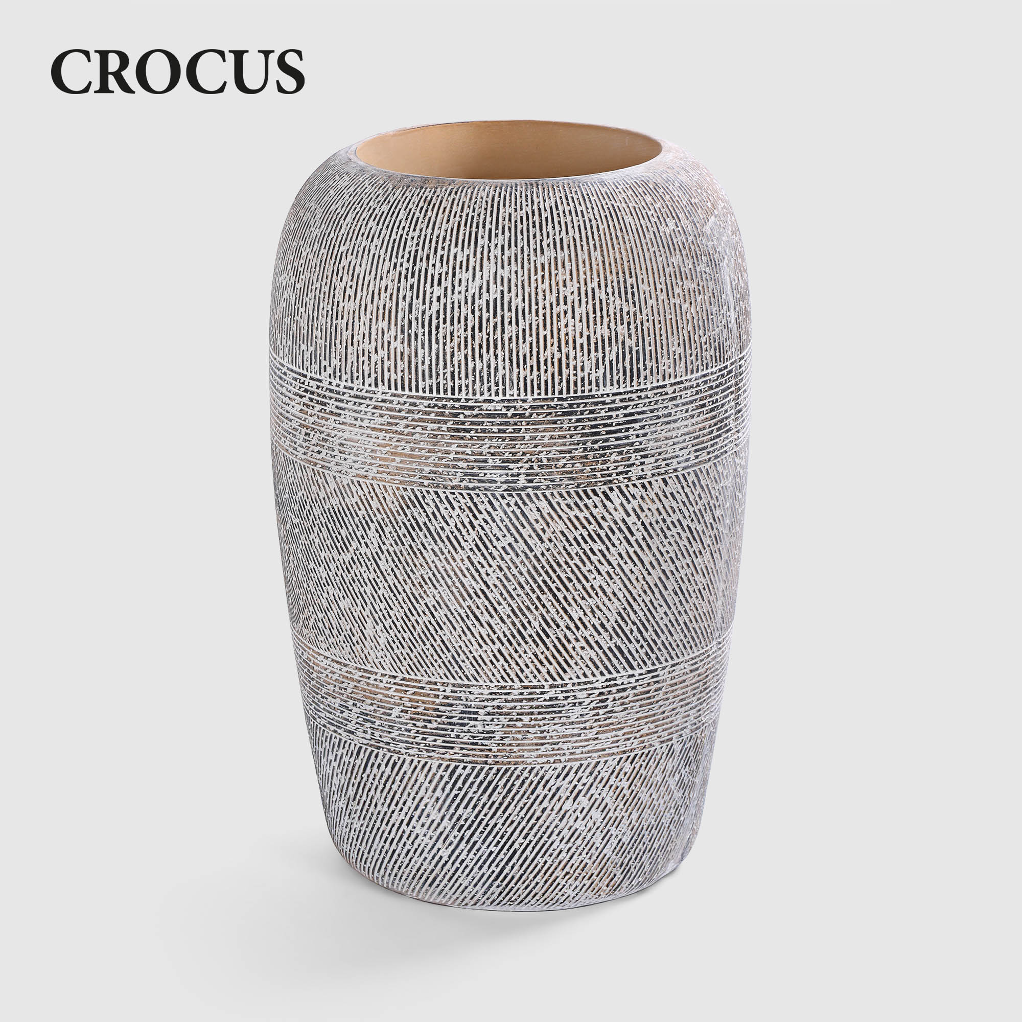 Напольная ваза Crocus бежево-коричневая 42х42х65 см