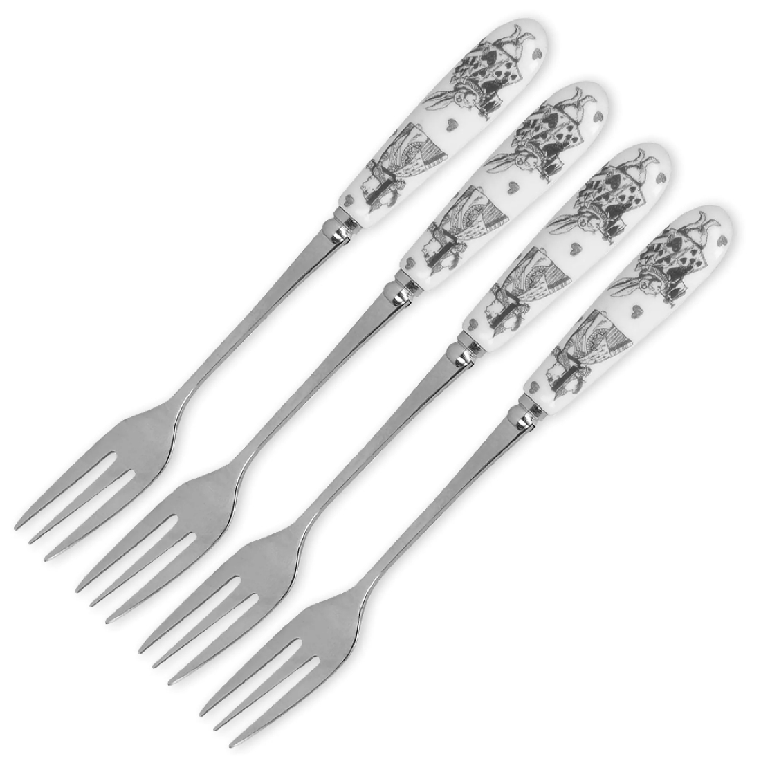Набор Kitchen Craft из 4 десертных вилок Алиса в Стране чудес V&A