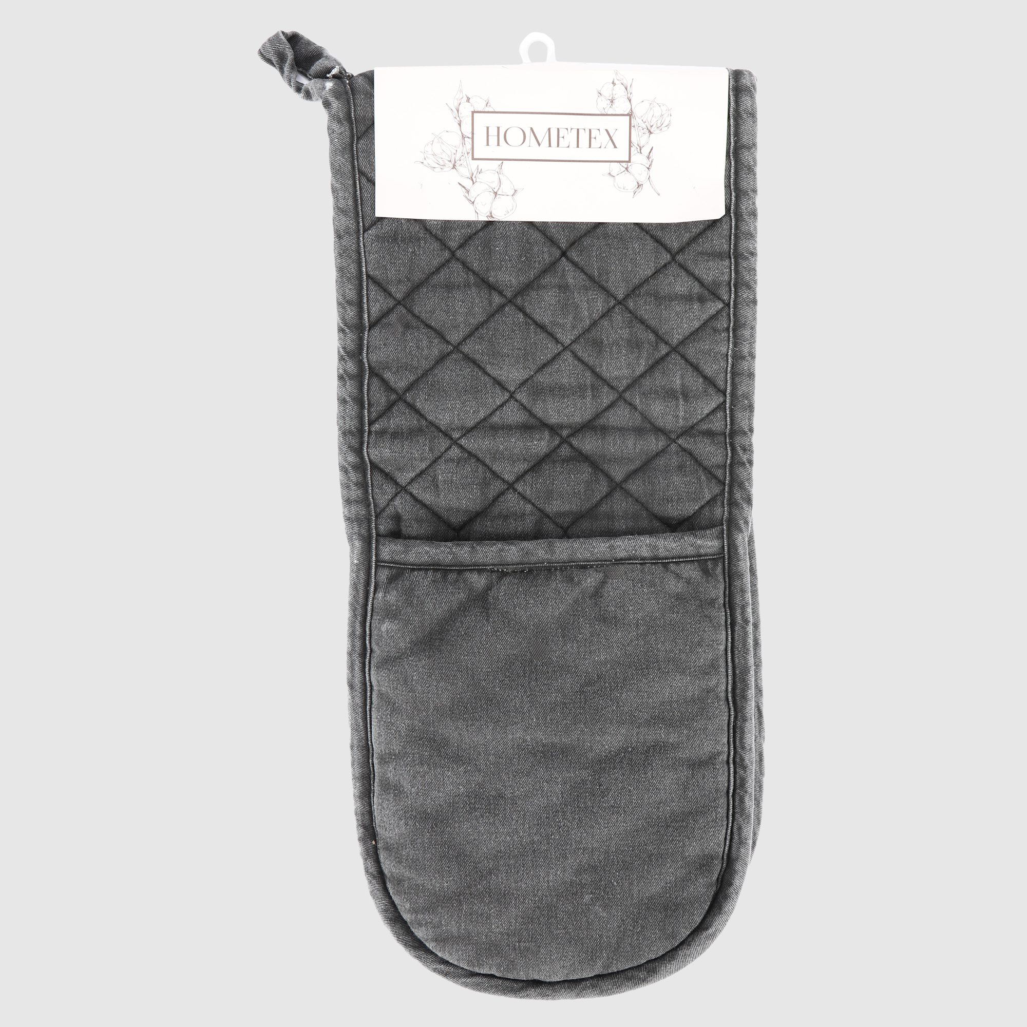 Прихватка двойная Hometex черная джерси 18x88 см