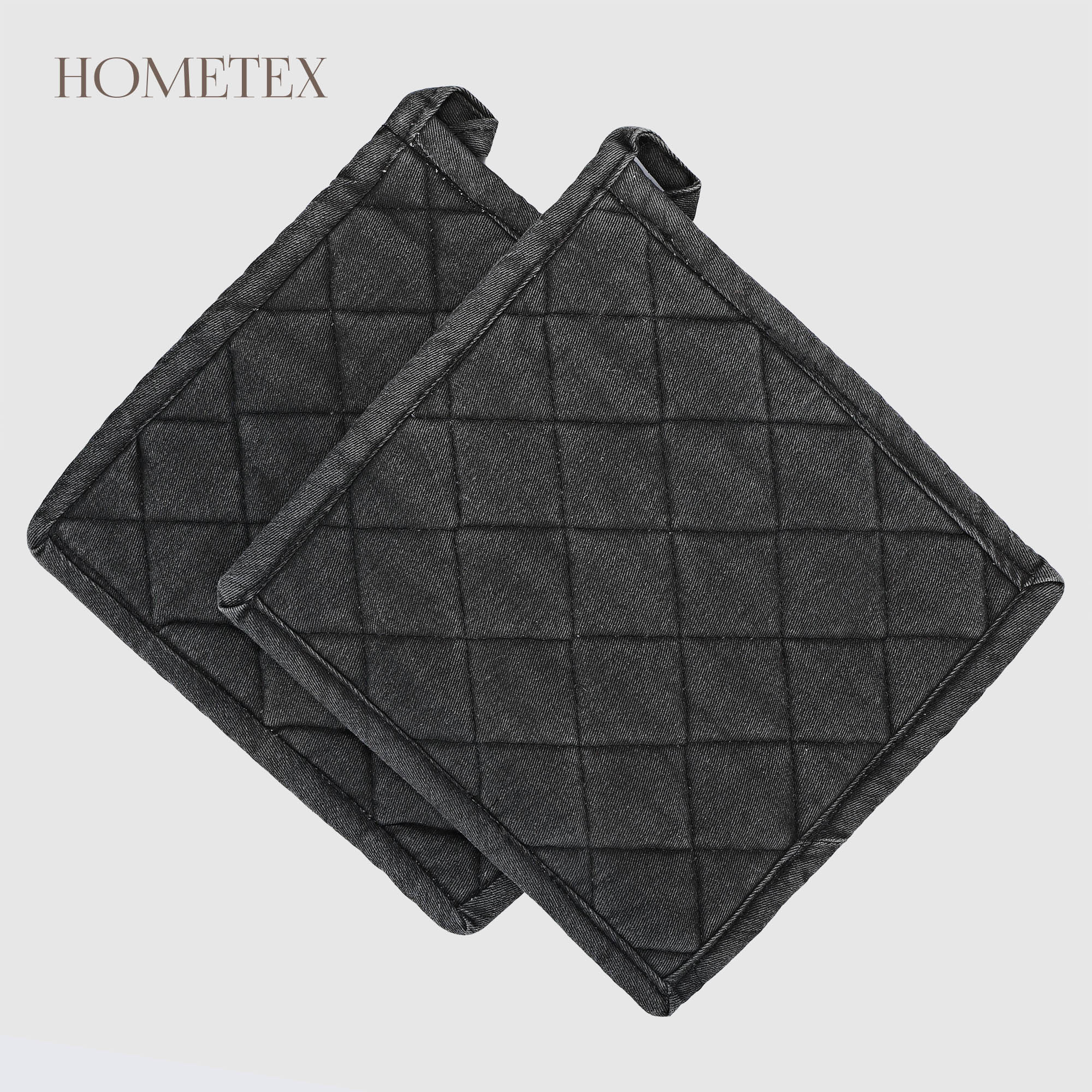 Прихватка Hometex черная джерси 2 шт 20x20 см