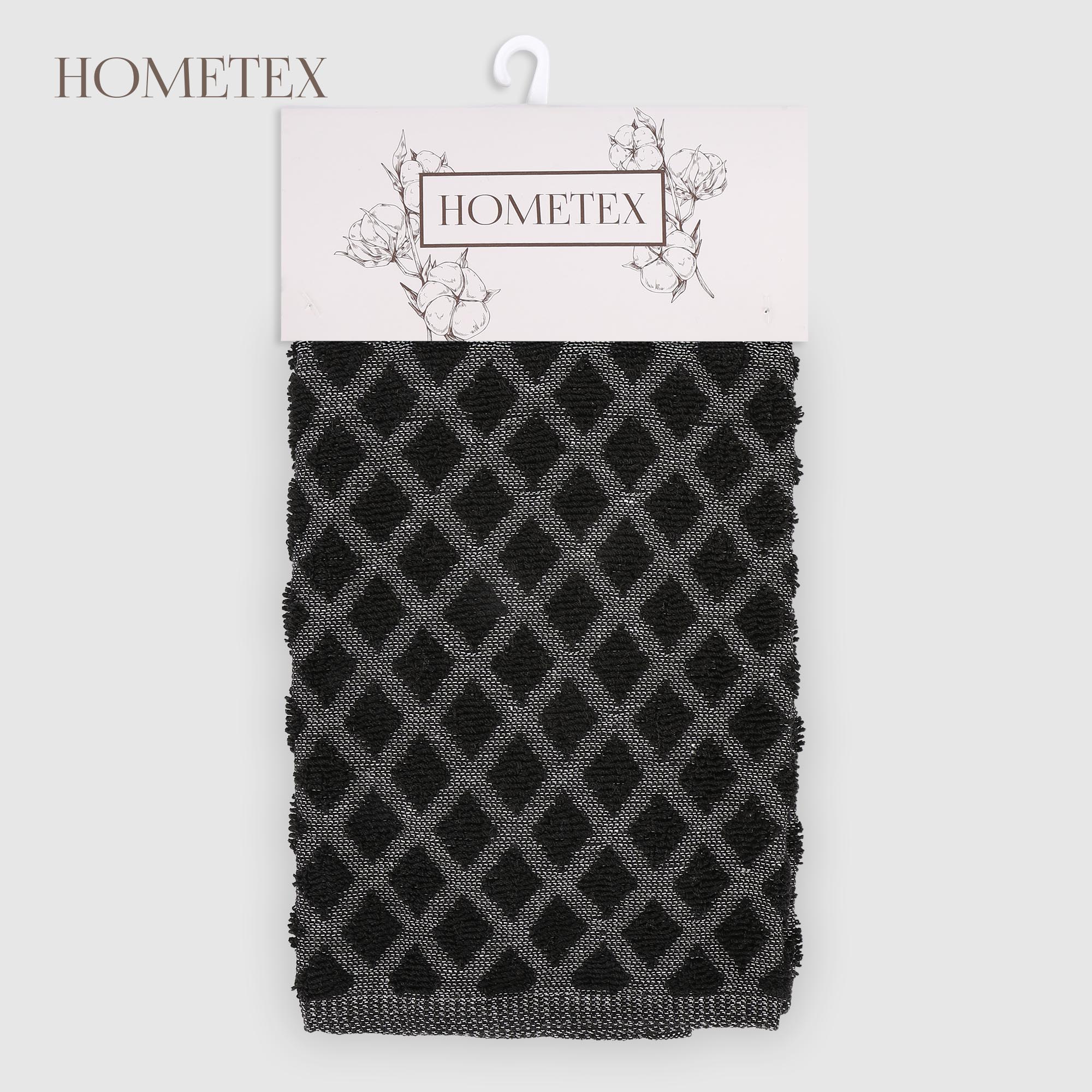 Полотенце Hometex ромбы черная 40х60 см 149₽